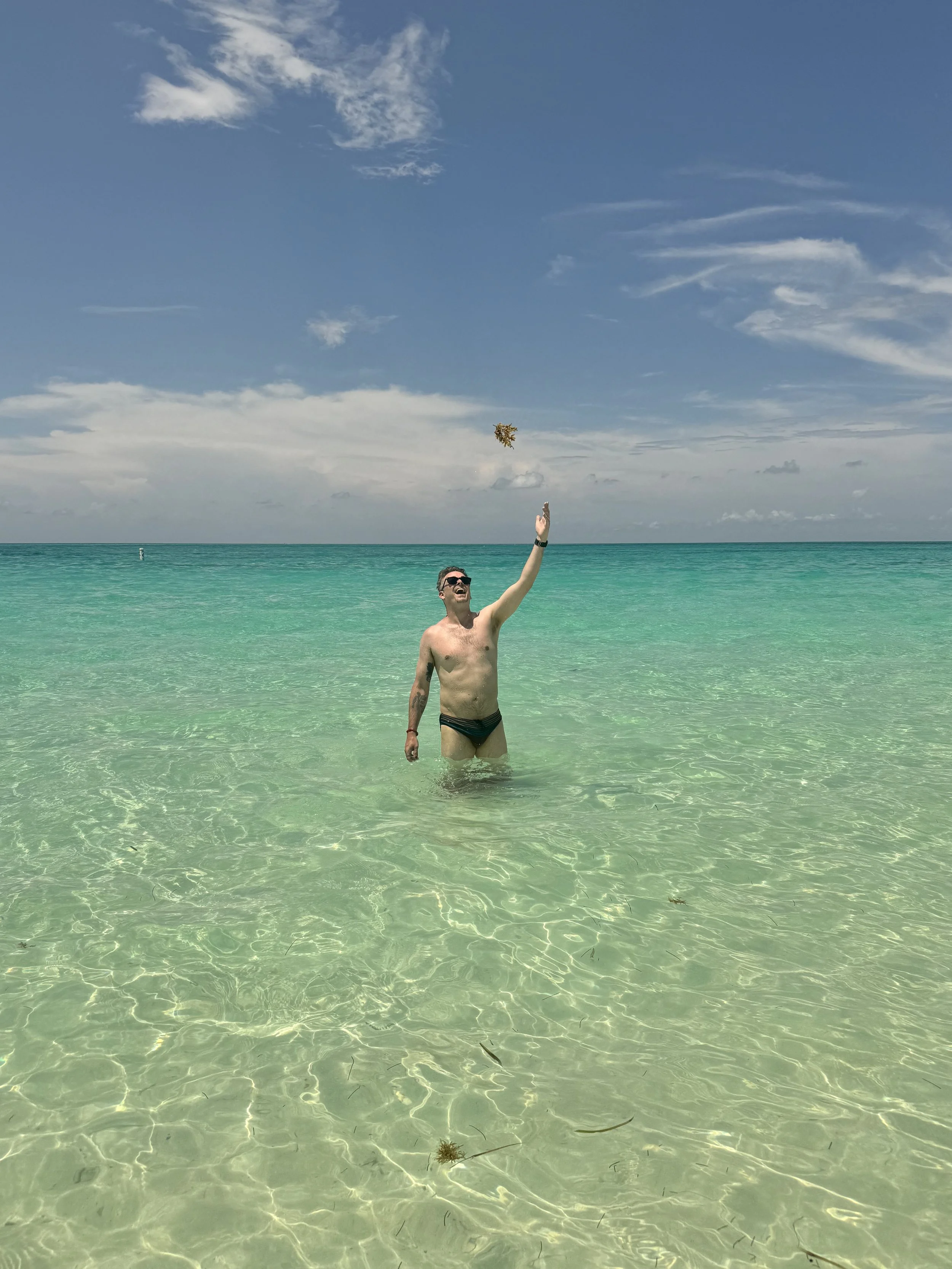 Caribbean beach moment during cruise vacation