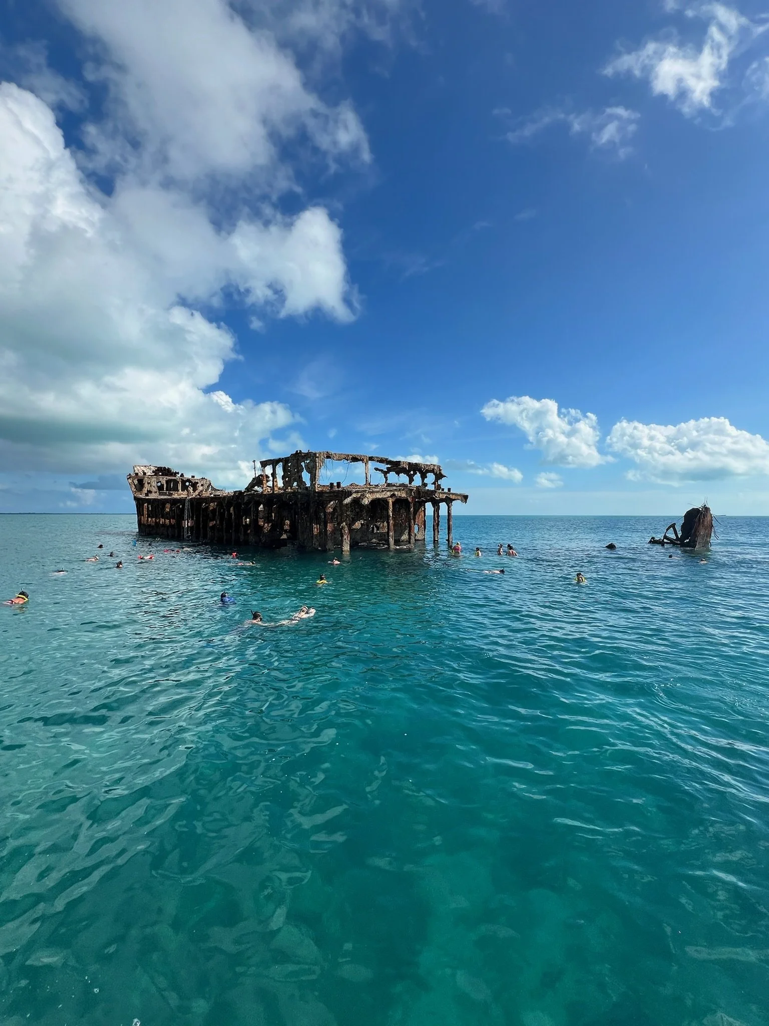 Cruise ship shore excursion snorkeling shipwreck