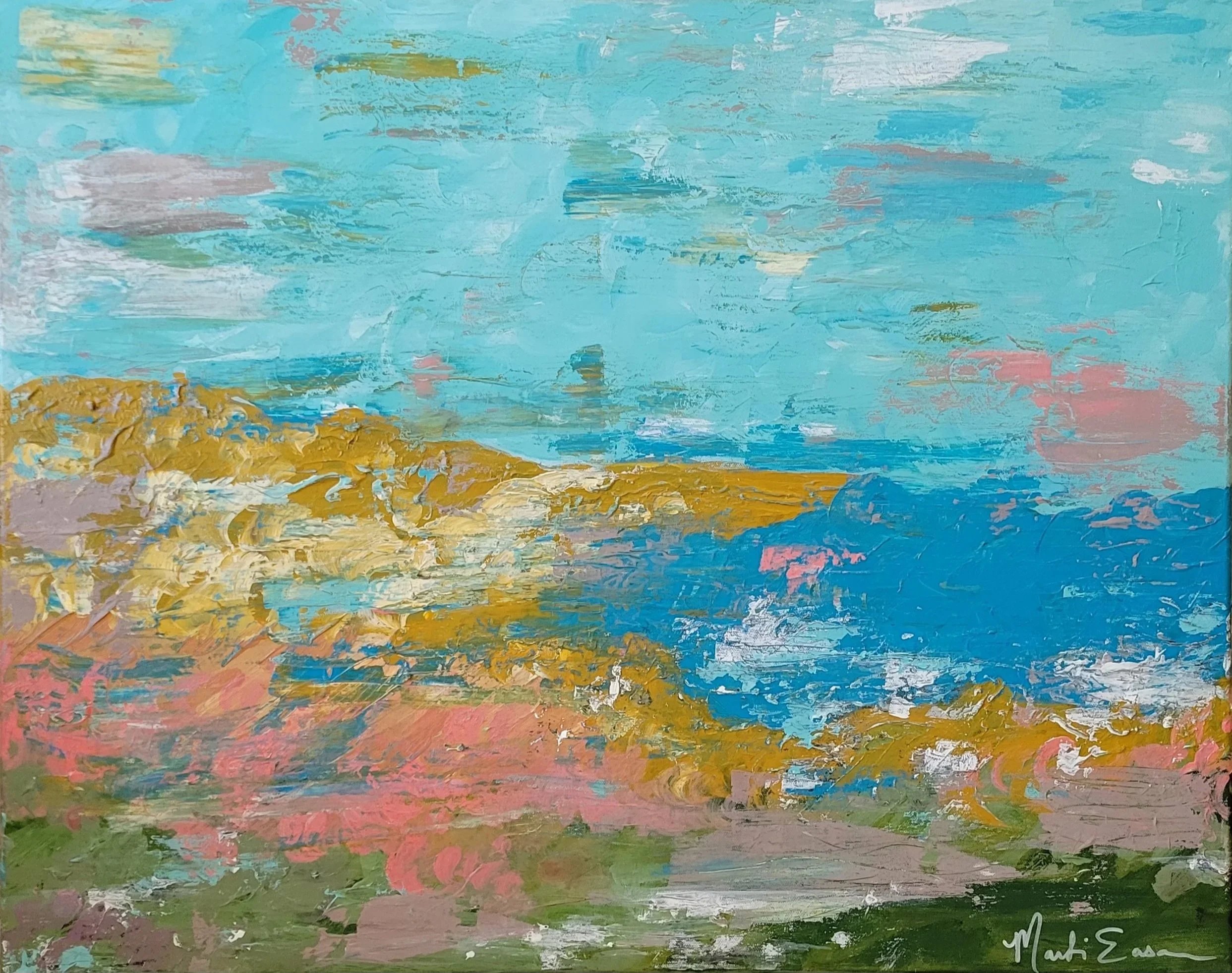 "Seaside Abstract" Acrylic paint on canvas-24"x 30"