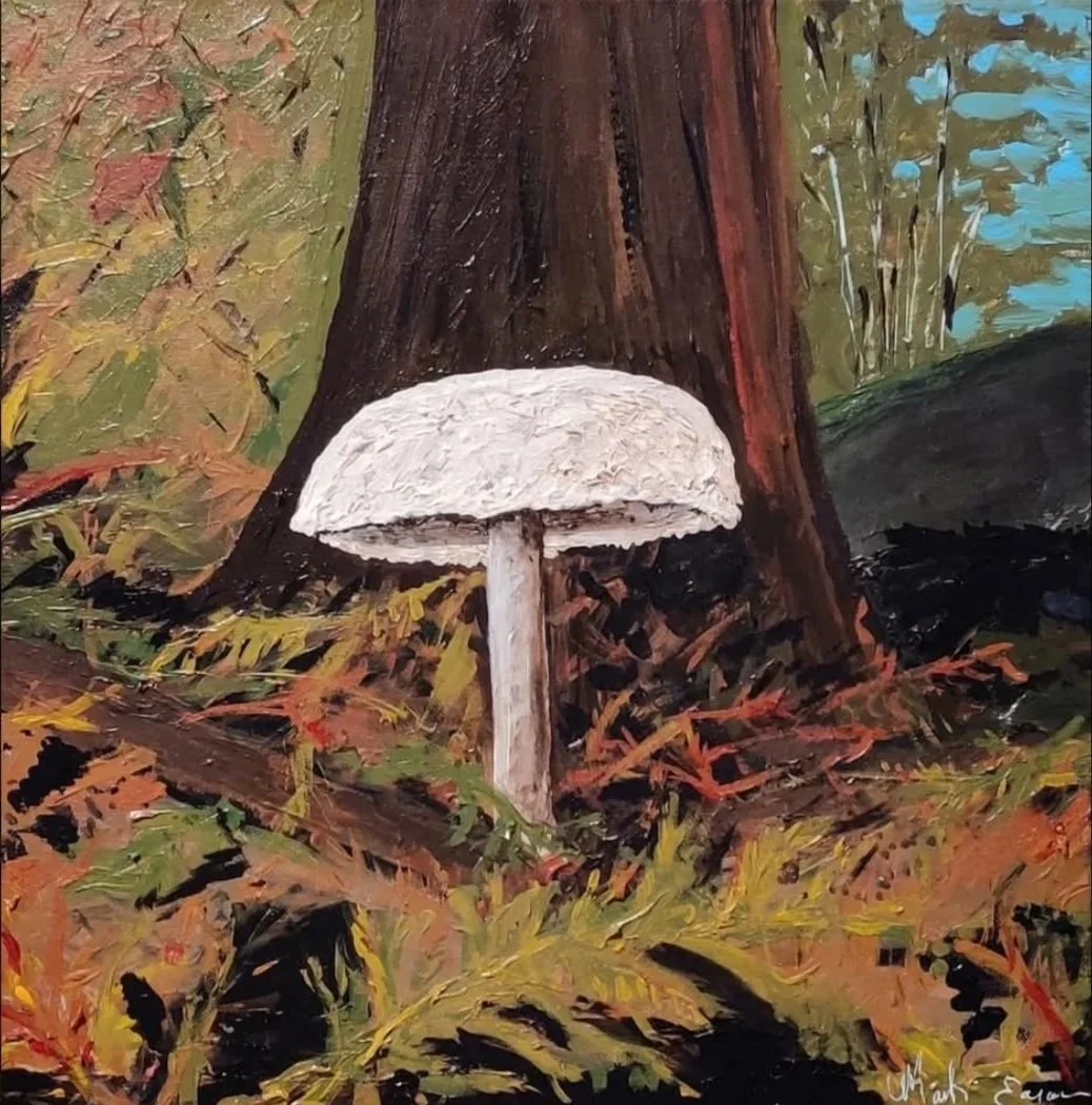 "Forest Floor" Acrylic on canvas-16"x16" (SOLD @ Blue Line Arts Membership Medley Show (Roseville, CA)- 2021