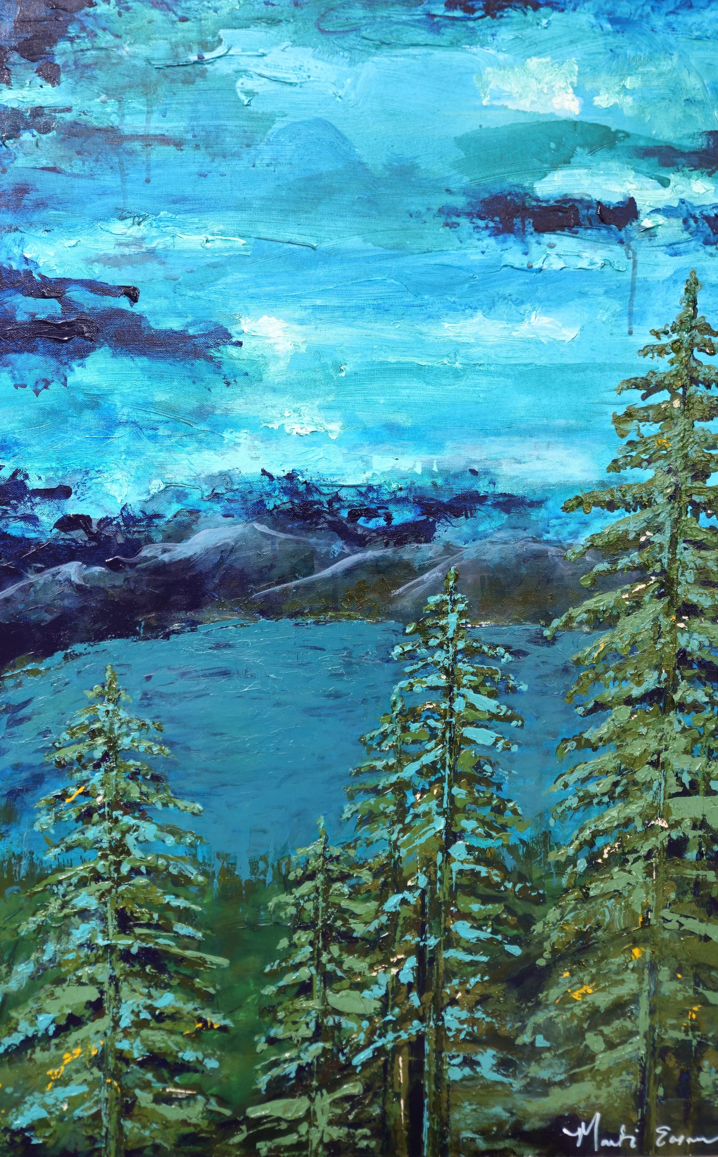 "Tahoe Blue" Acrylic paint on canvas- (24" x 36" x 1.5") *Displayed July-September 2026-Citrus Heights City Hall, 6360 Fountain Square Dr., Citrus Heights, CA 95621*