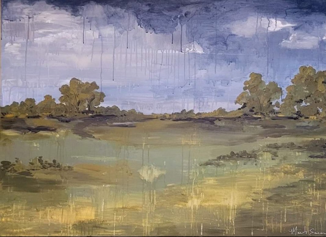  "Dark Skies Above" Acrylic landscape on canvas-30"x40" (NFS-Private collection)