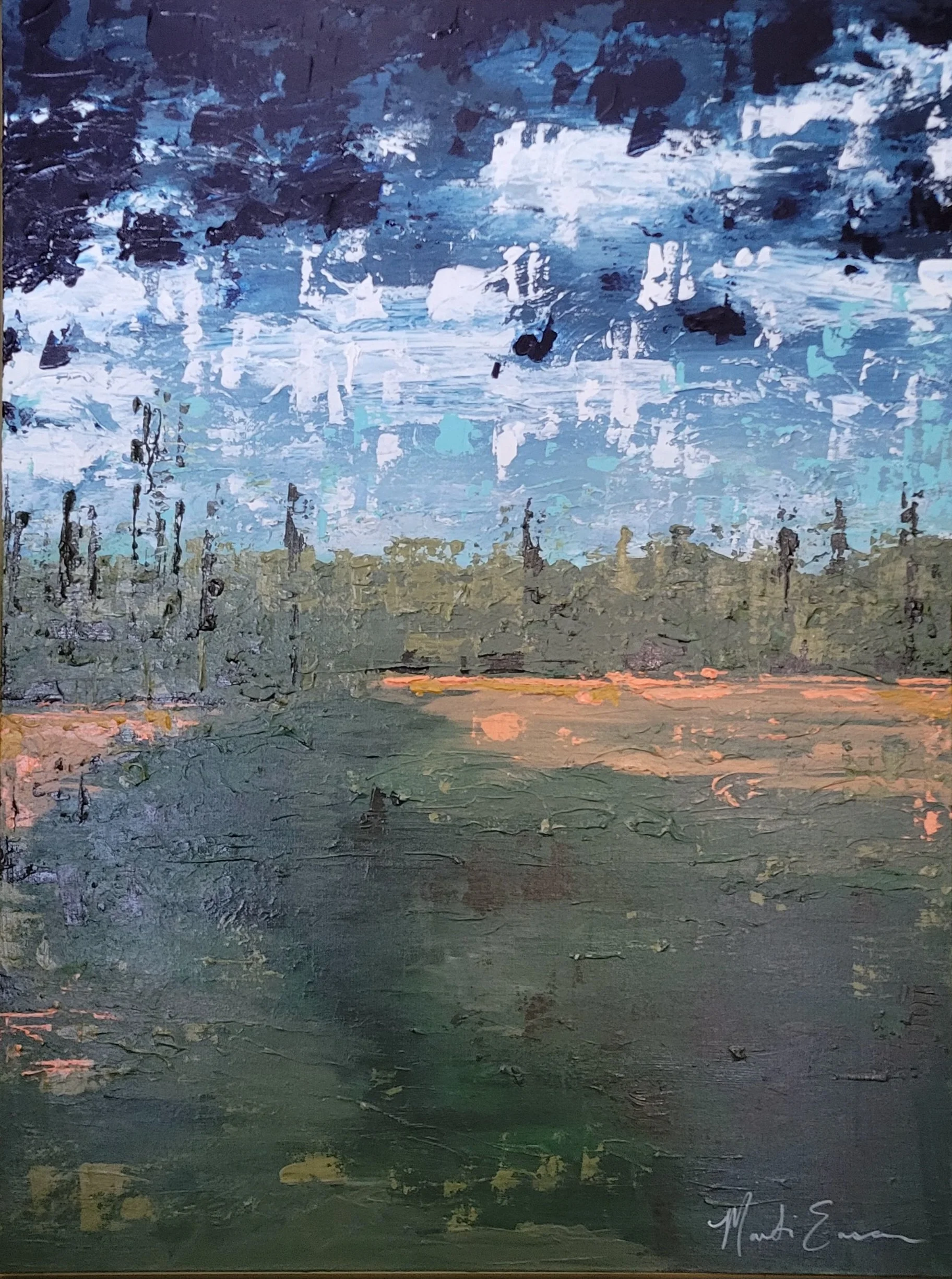 "Break Through the Storm" Acrylic paint on canvas-30"x40"