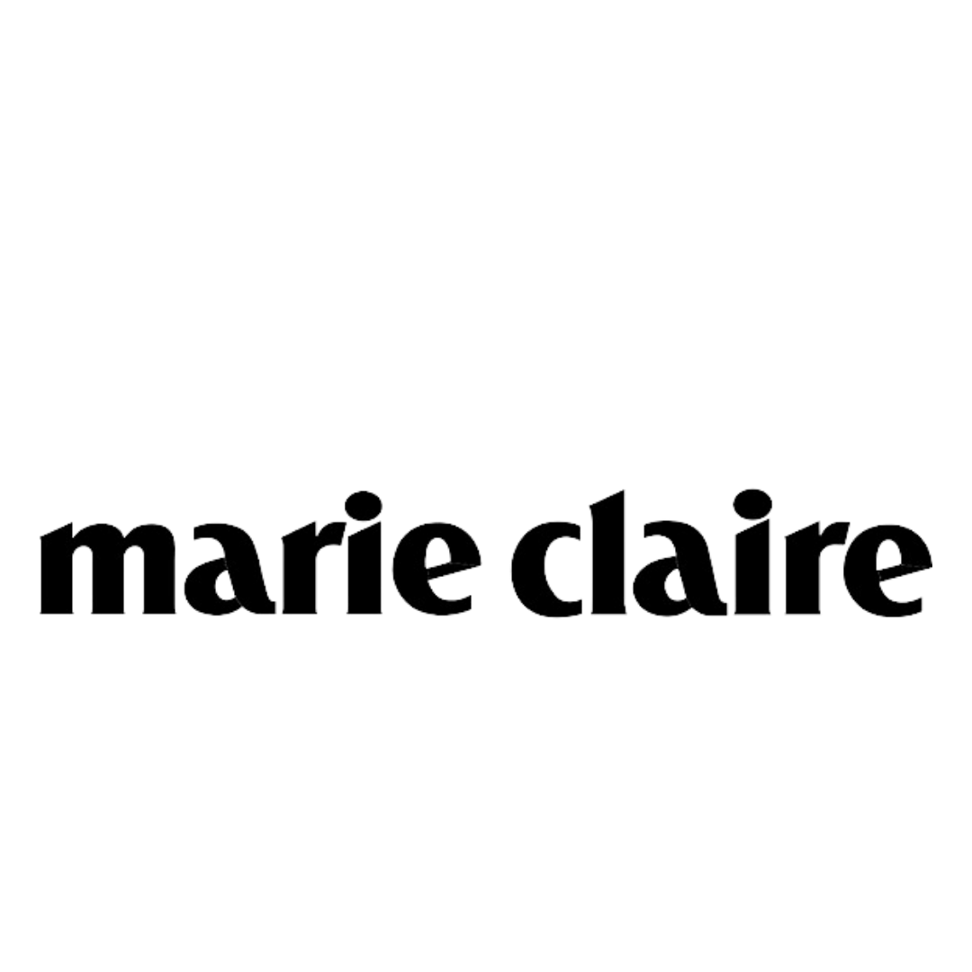 Black background with the word 'marie claire' in lowercase white text at the bottom.