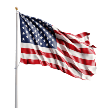 American flag waving on a flagpole