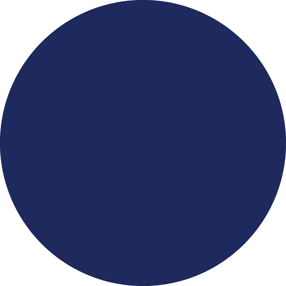 Solid navy blue circle.