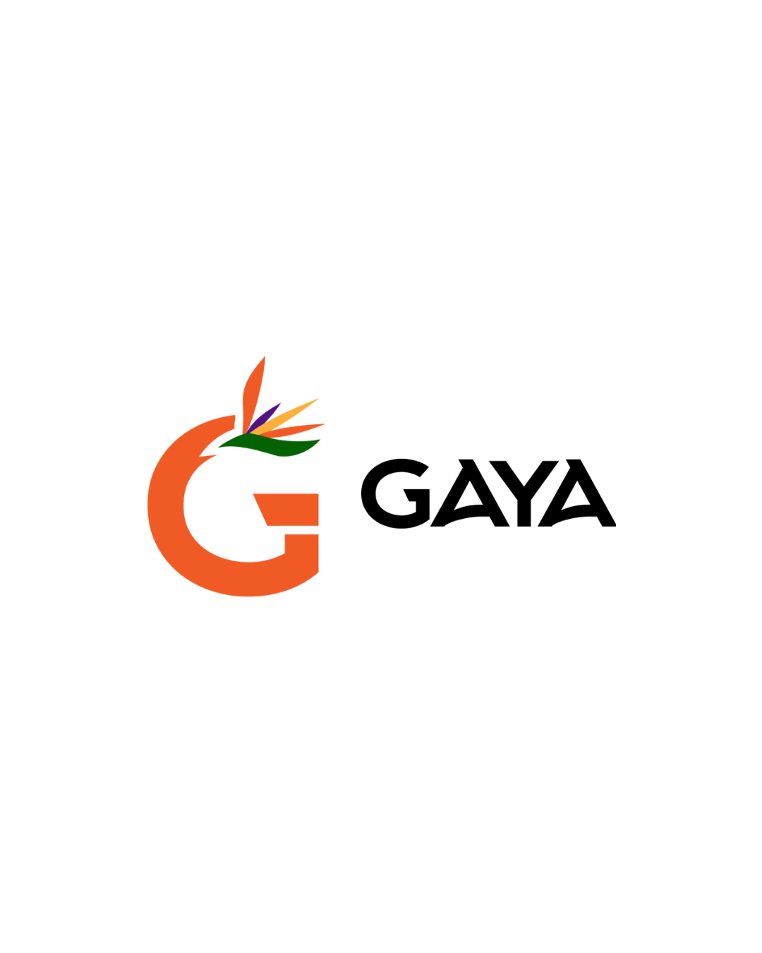 Colorful logo with a stylized orange and red geometric shape resembling a bird, with green, purple, and yellow accents, and the word 'GAY' in black letters.