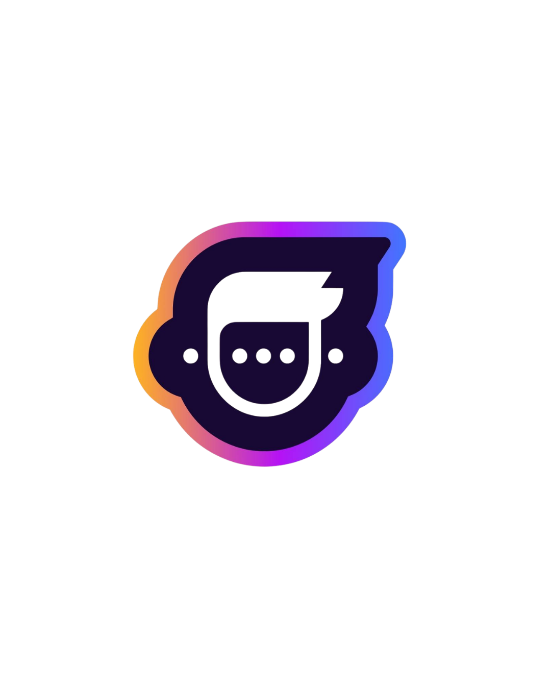 Colorful graffiti-style logo with a stylized chat bubble and a smiling face inside.