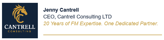 Side profile of a gold horse with a mane of fire on a Navy background, the neck of the horse is a stylized gold letter C with a bolder letter C at the bottom in the center of the image. Under the logo reads Cantrell Consulting.