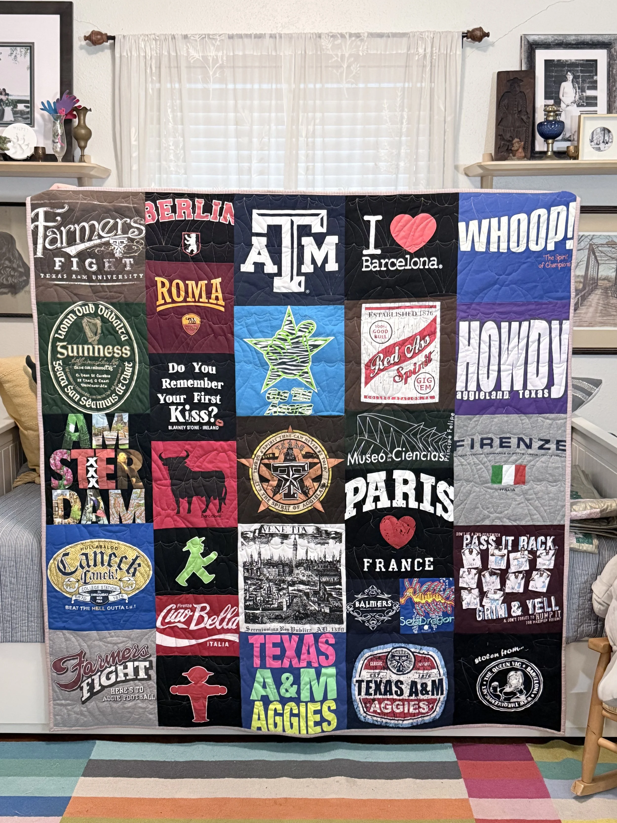 Custom T-Shirt Quilt with Longarm Quilting - Deposit