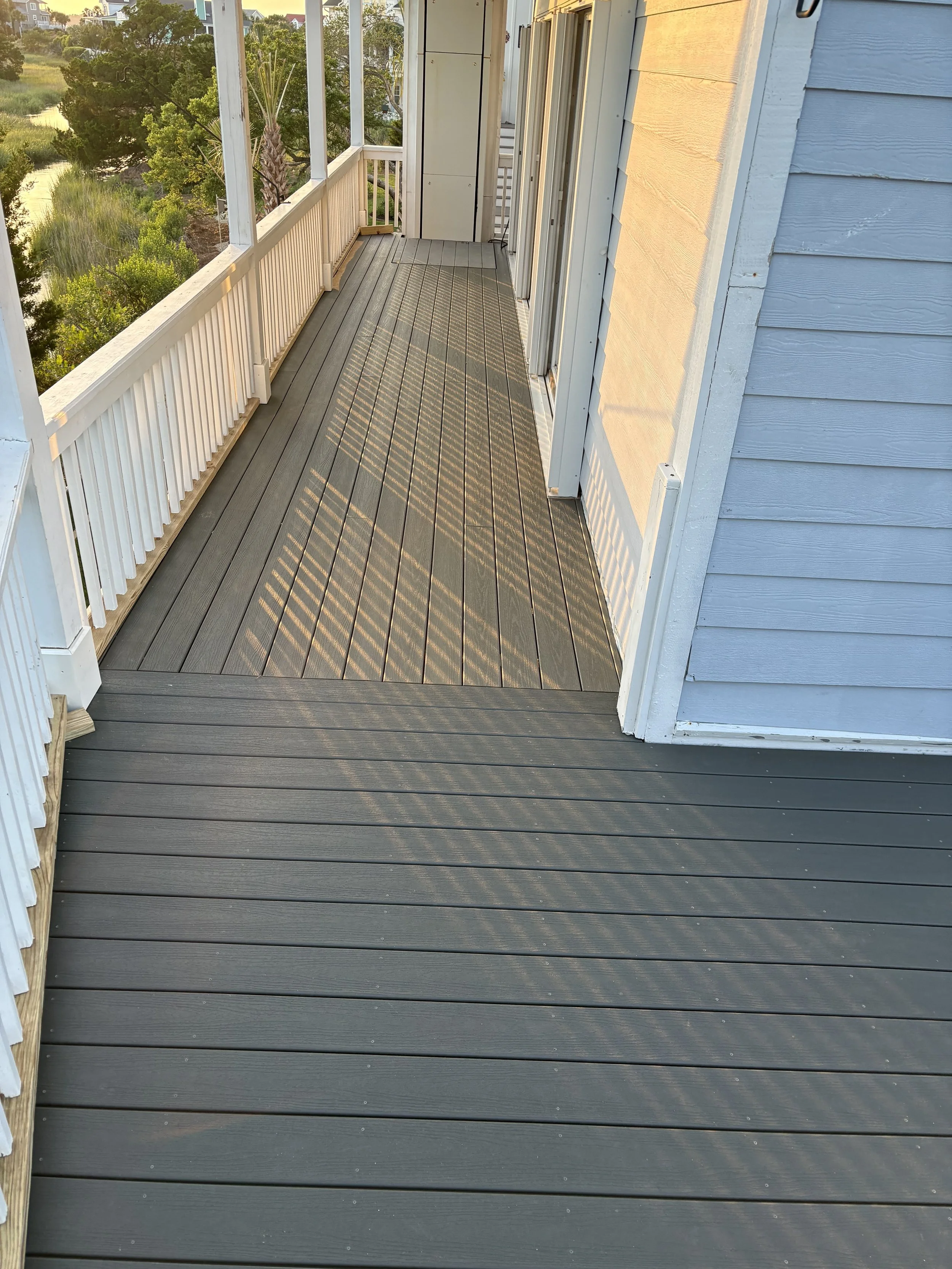 Replaced wooden decking with Trex composite