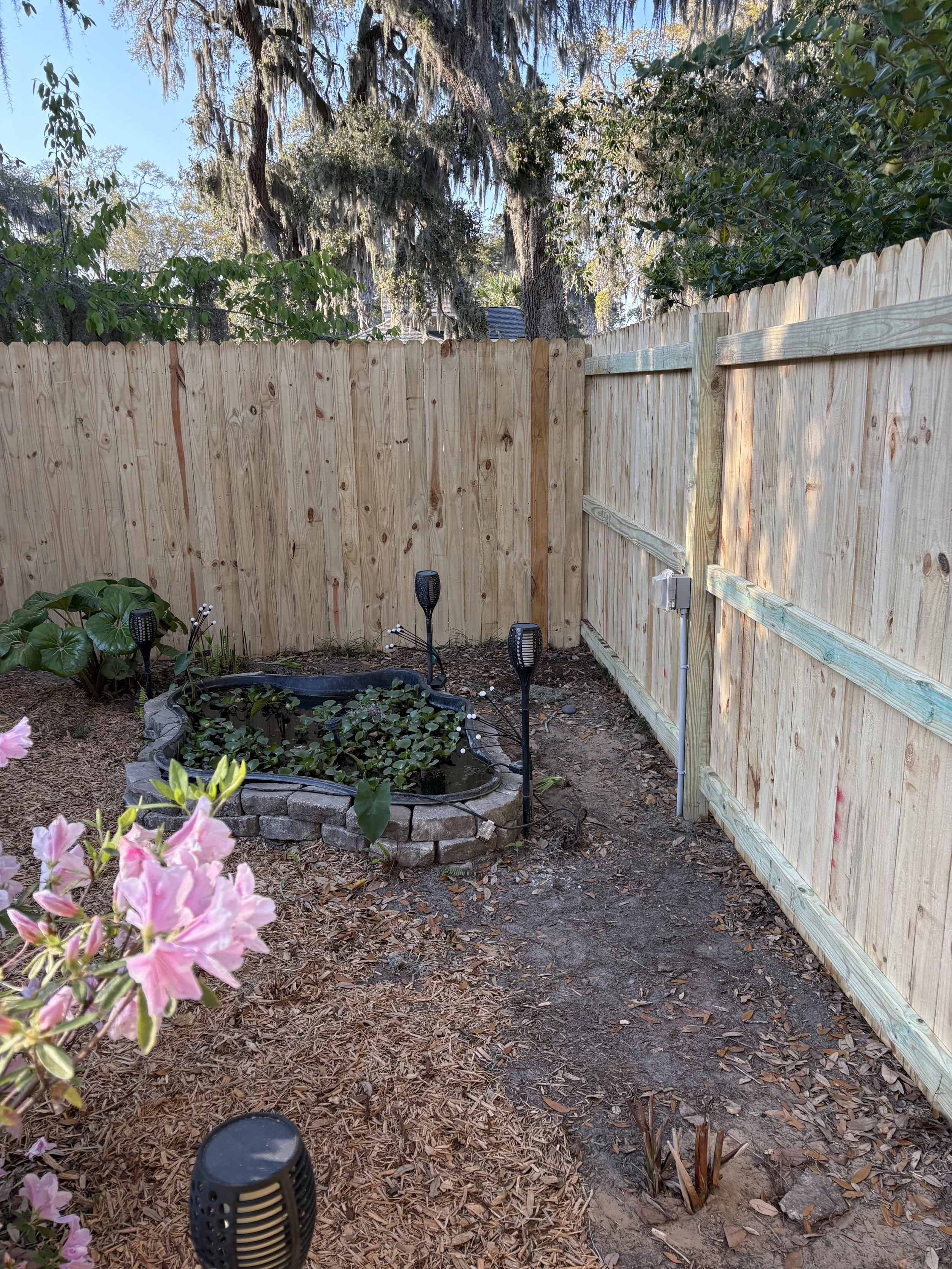 Custom built privacy fence