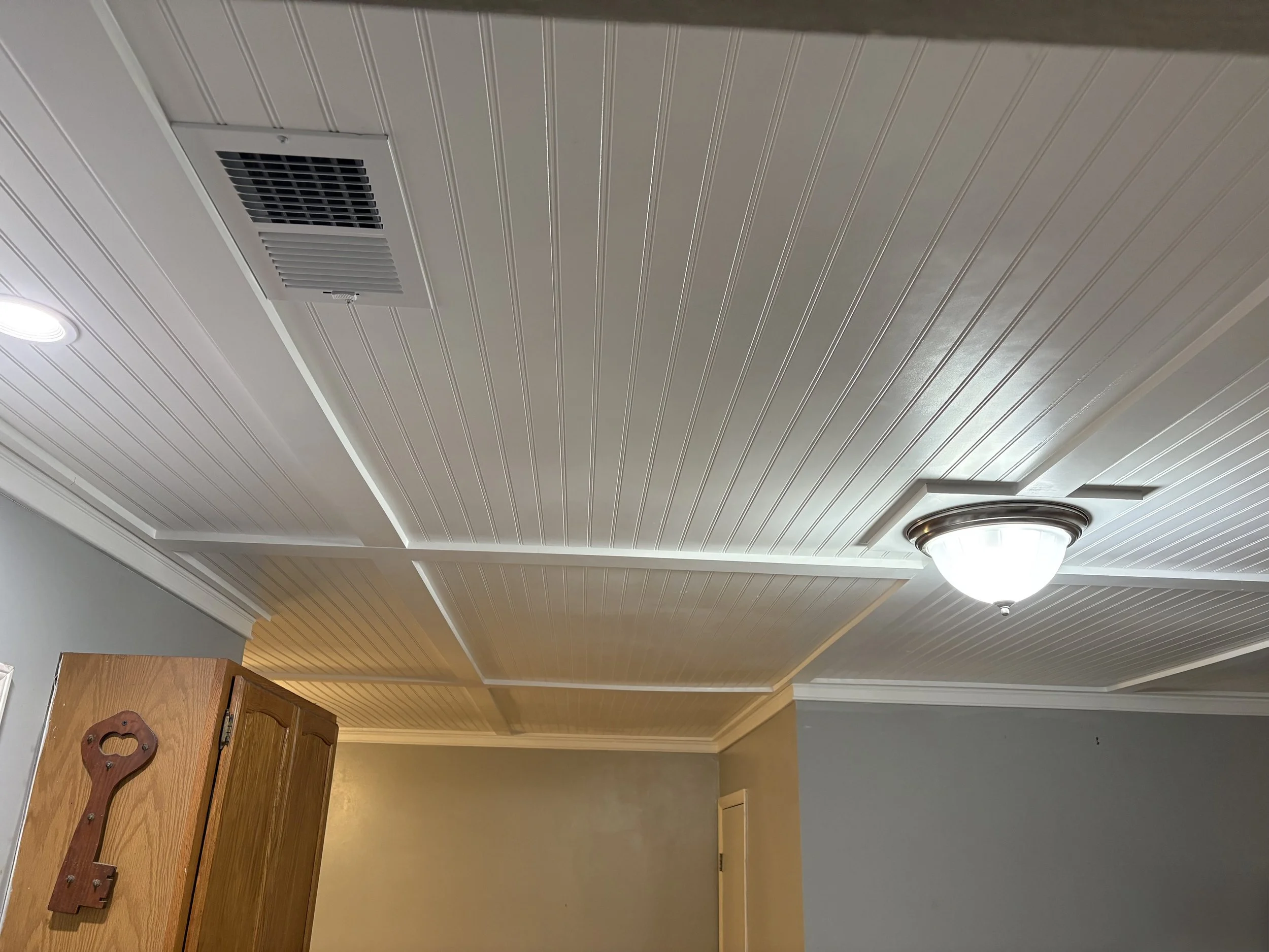 Full level coffered ceiling build and finish