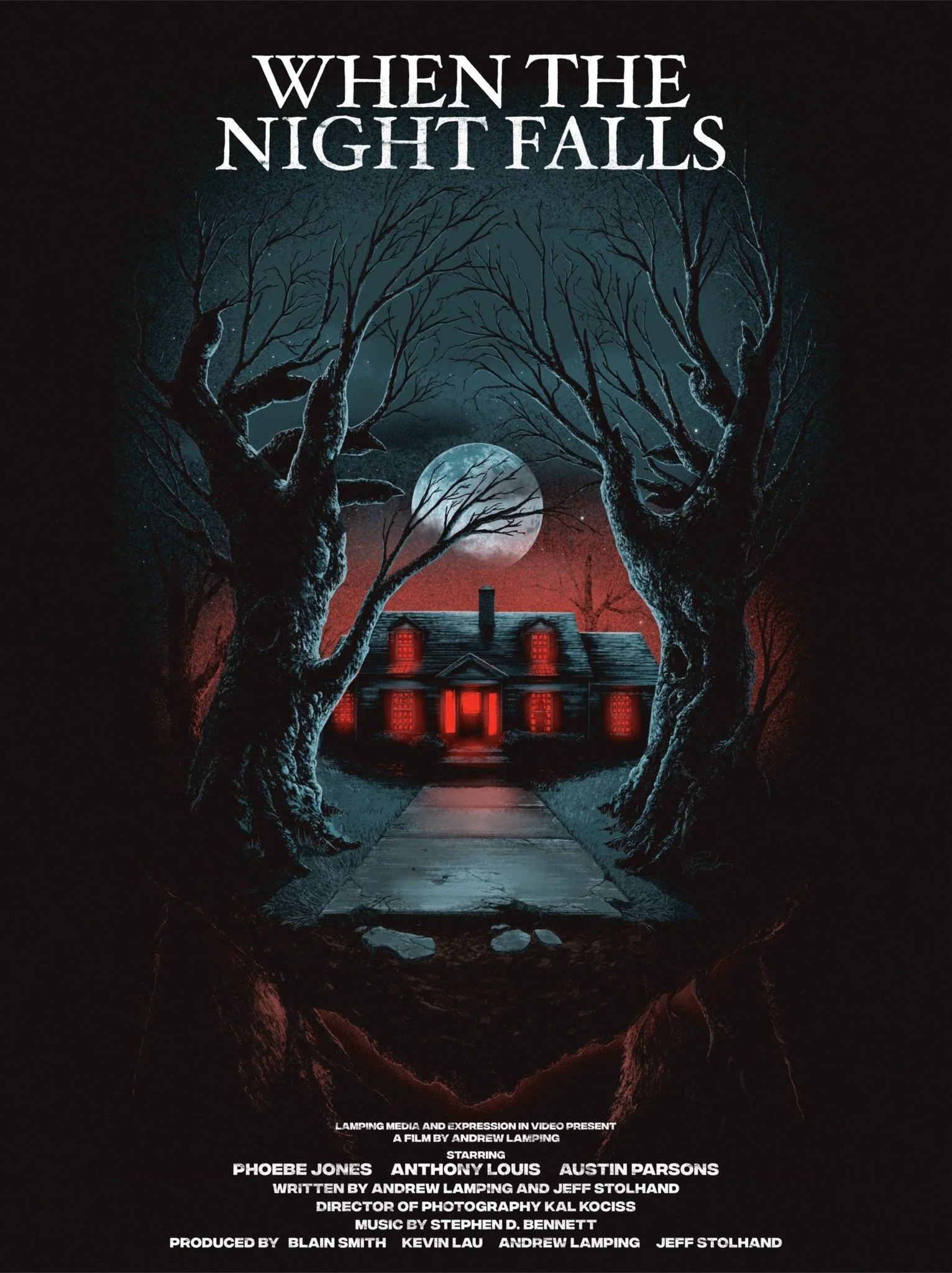 Poster for WHEN THE NIGHT FALLS (2025, dir. Andrew Lamping)