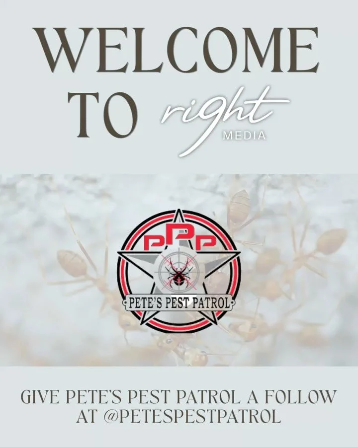 Welcome, Pete&rsquo;s Pest Patrol! 🤝 We are SO excited for what&rsquo;s ahead!

Right 9 Media is thrilled to be partnering with @petespestpatrol to support their marketing efforts. Helping great businesses grow is exactly what we do.

💌 Do you want