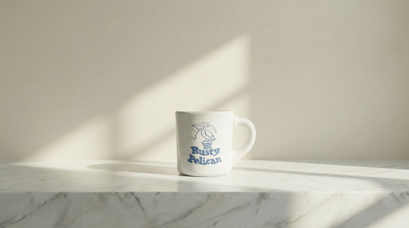 Vintage 1986 Rusty Pelican Ceramic Mug