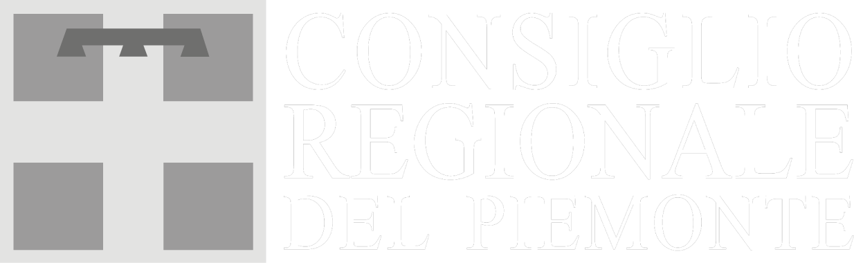 Logo of the Regional Council of Piedmont with grey and black design elements.