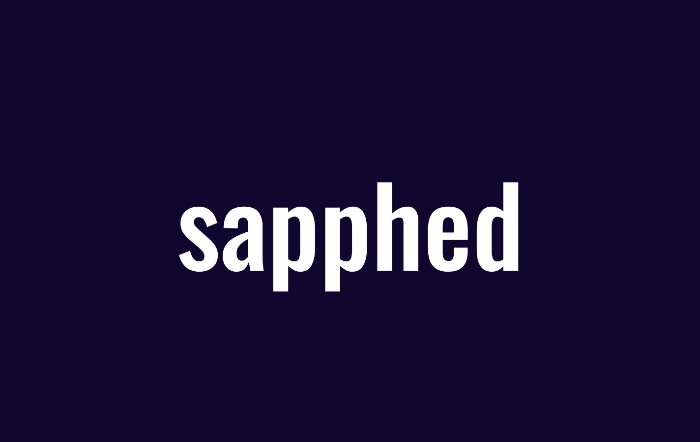 The word 'sapped' written in white lowercase letters on a dark purple background.