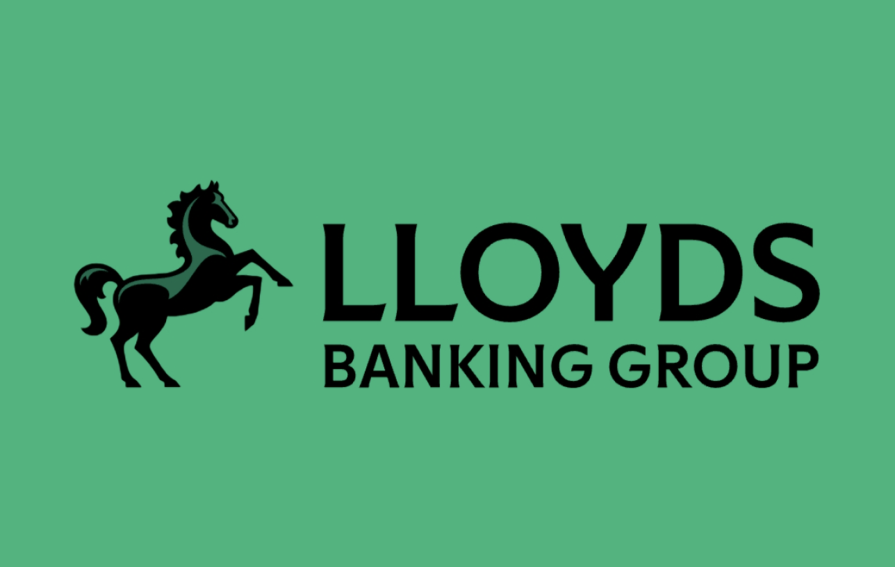 Lloyds Banking Group logo with a black horse symbol and green background