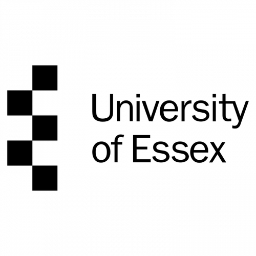 Logo of the University of Essex featuring black squares and the university's name in black text.