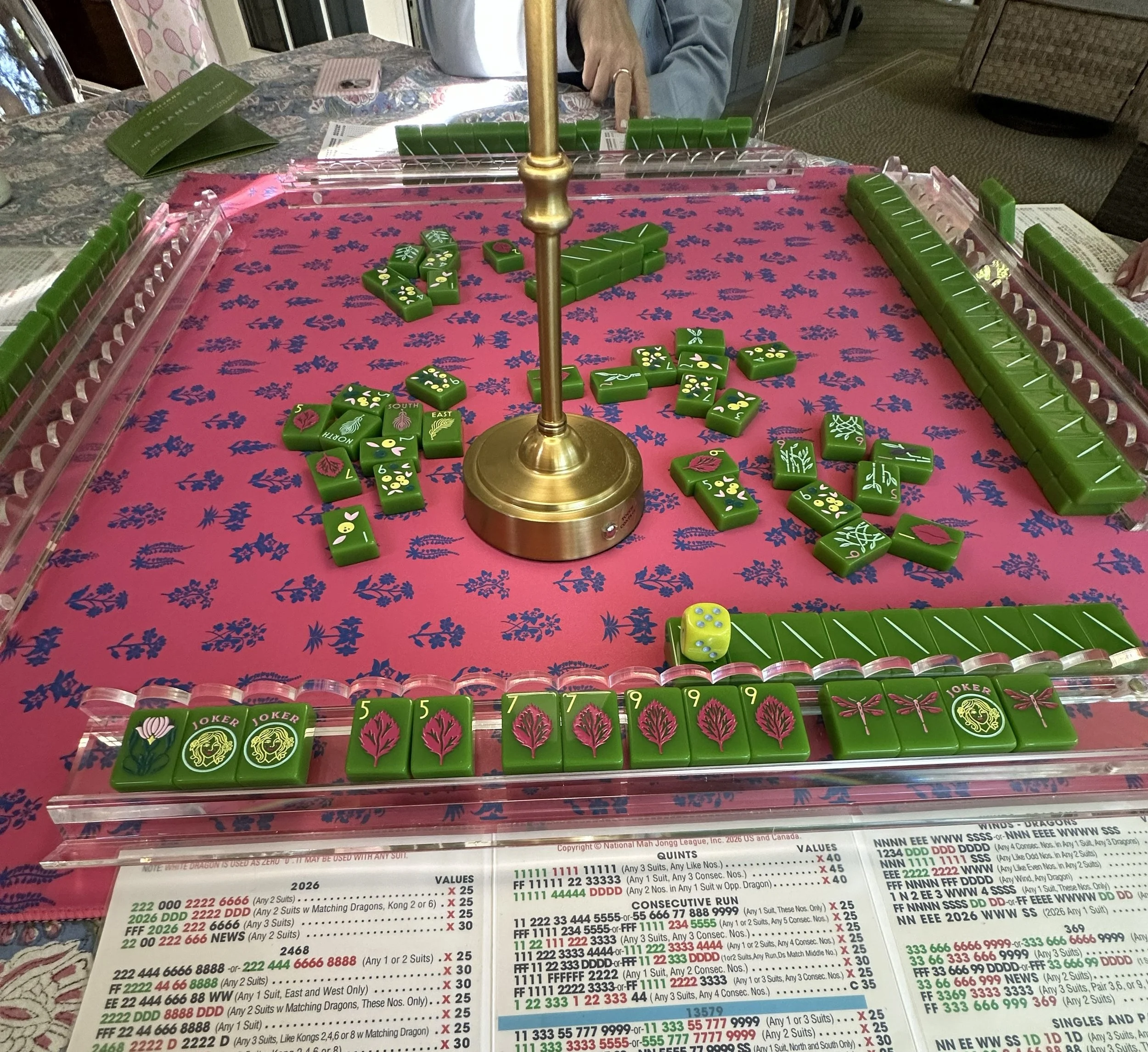 Playing a game of Mahjong
