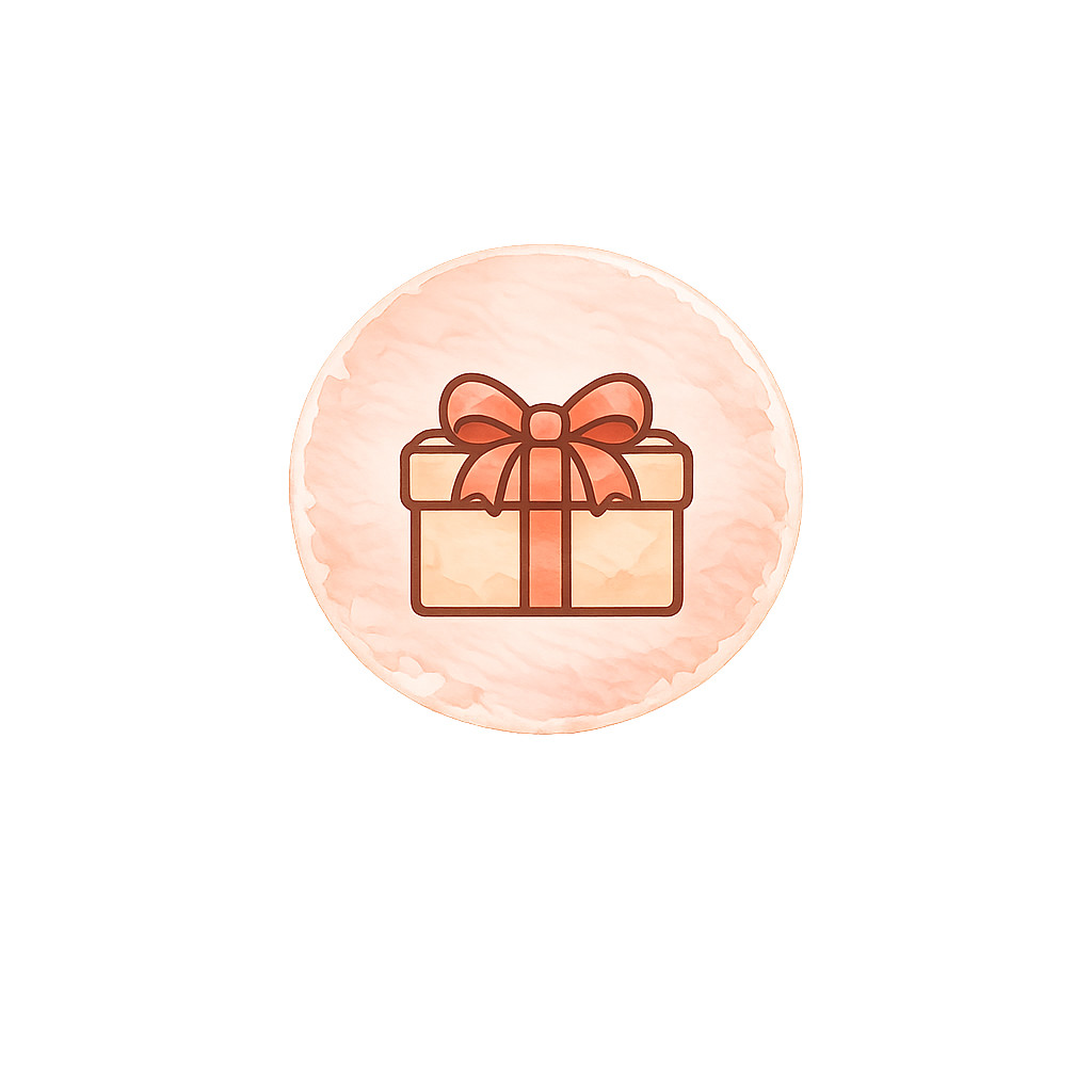 Gift box icon representing the delivery of a completed personalized song ready to download and enjoy.