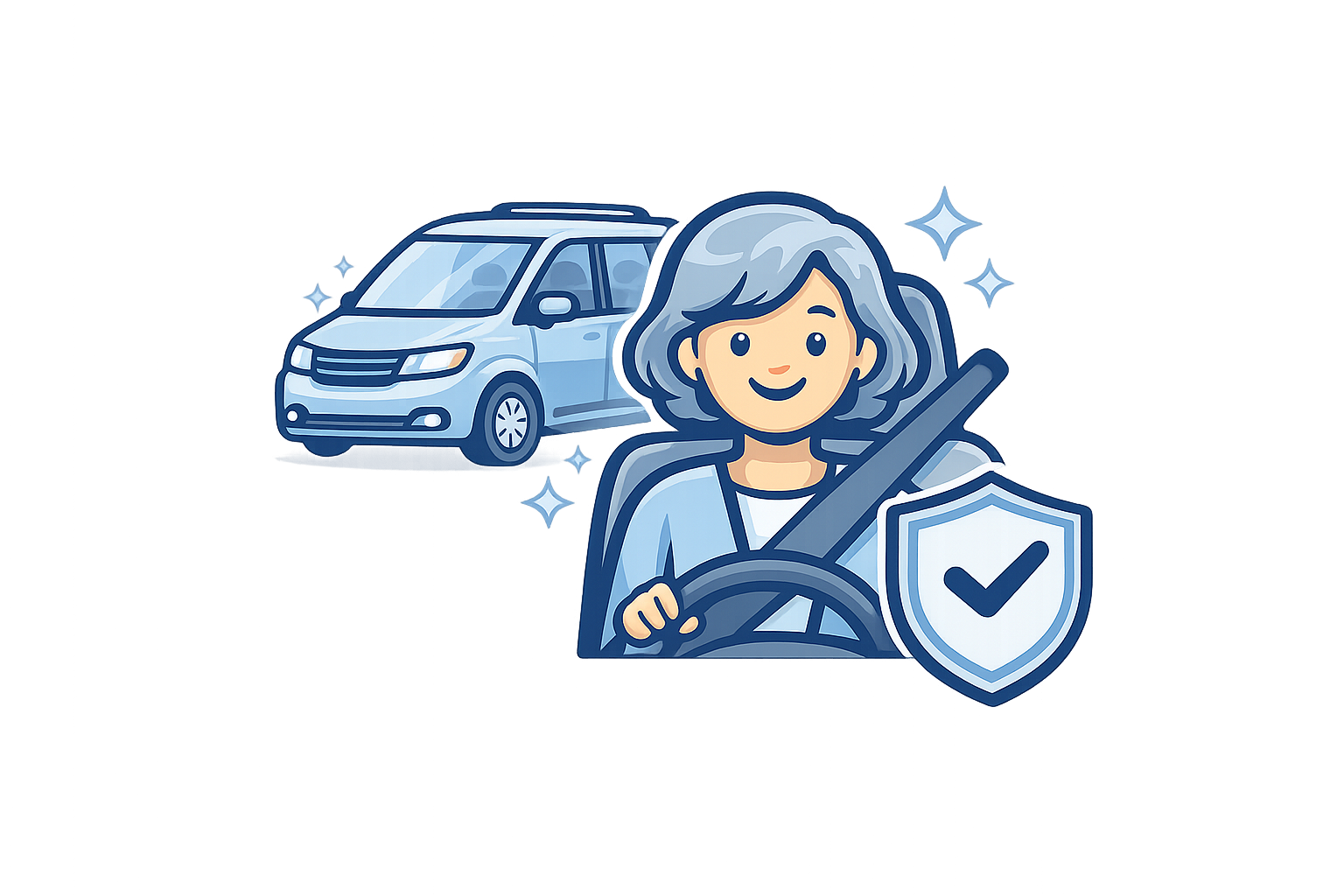 Icon representing safe and responsible childcare drivers for school pickup and child transportation services in Frederick, MD.