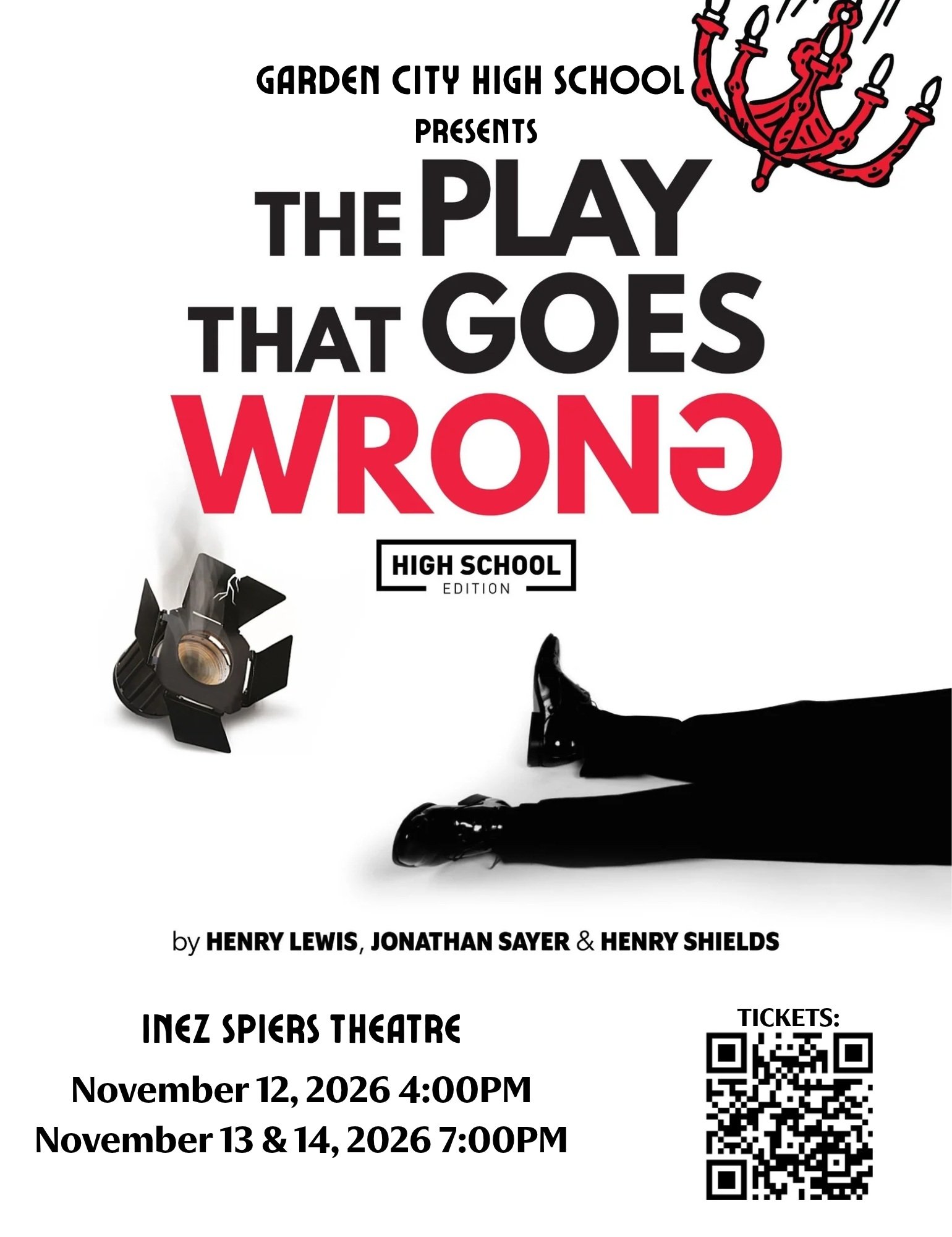 Get ready to laugh out loud watching GCHS's production of the Play That Goes Wrong! Tickets go on sale to the general public next Friday, October 30th at 9AM, online only.
