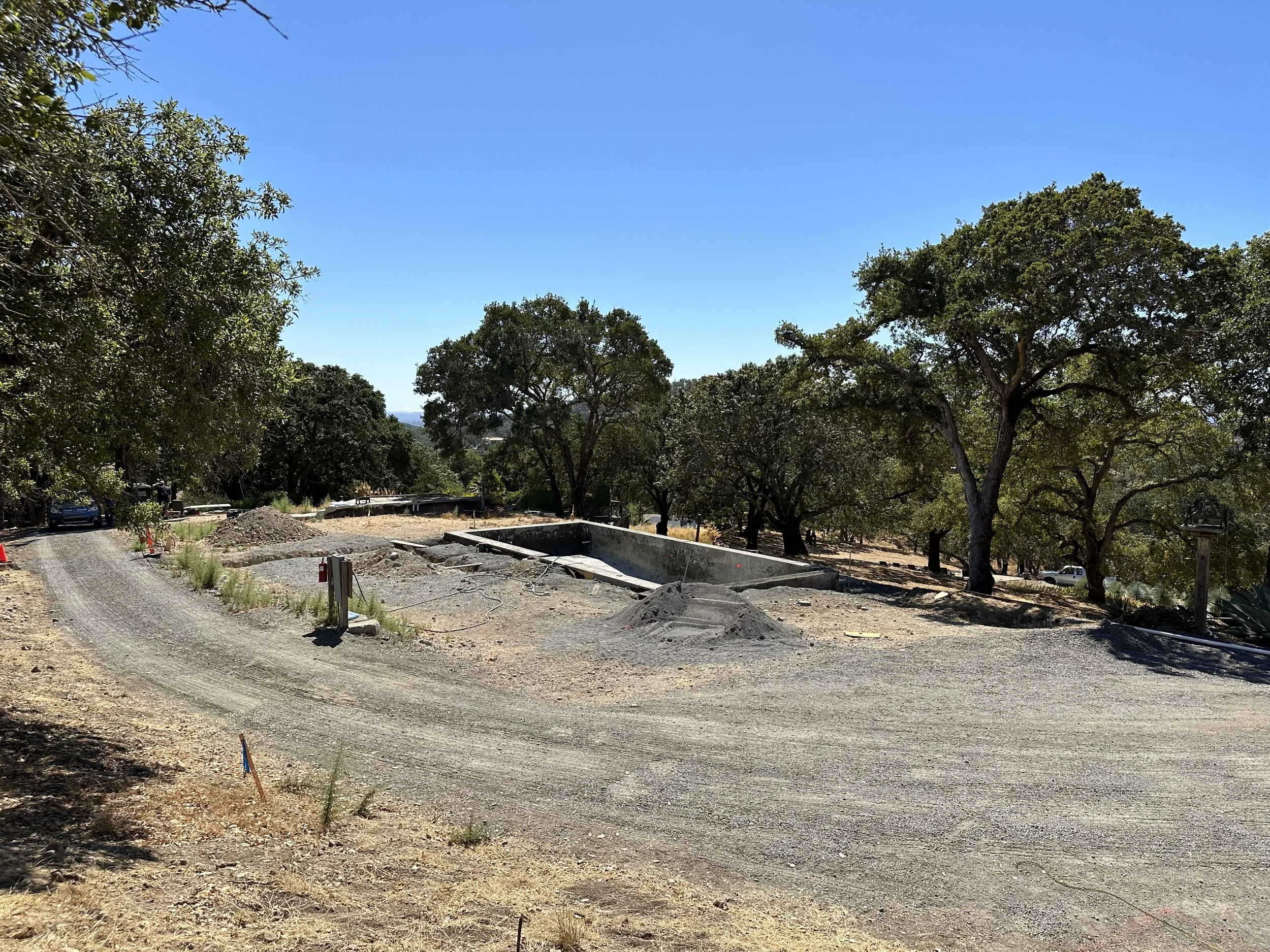 Image of the new pool in foot print of original home