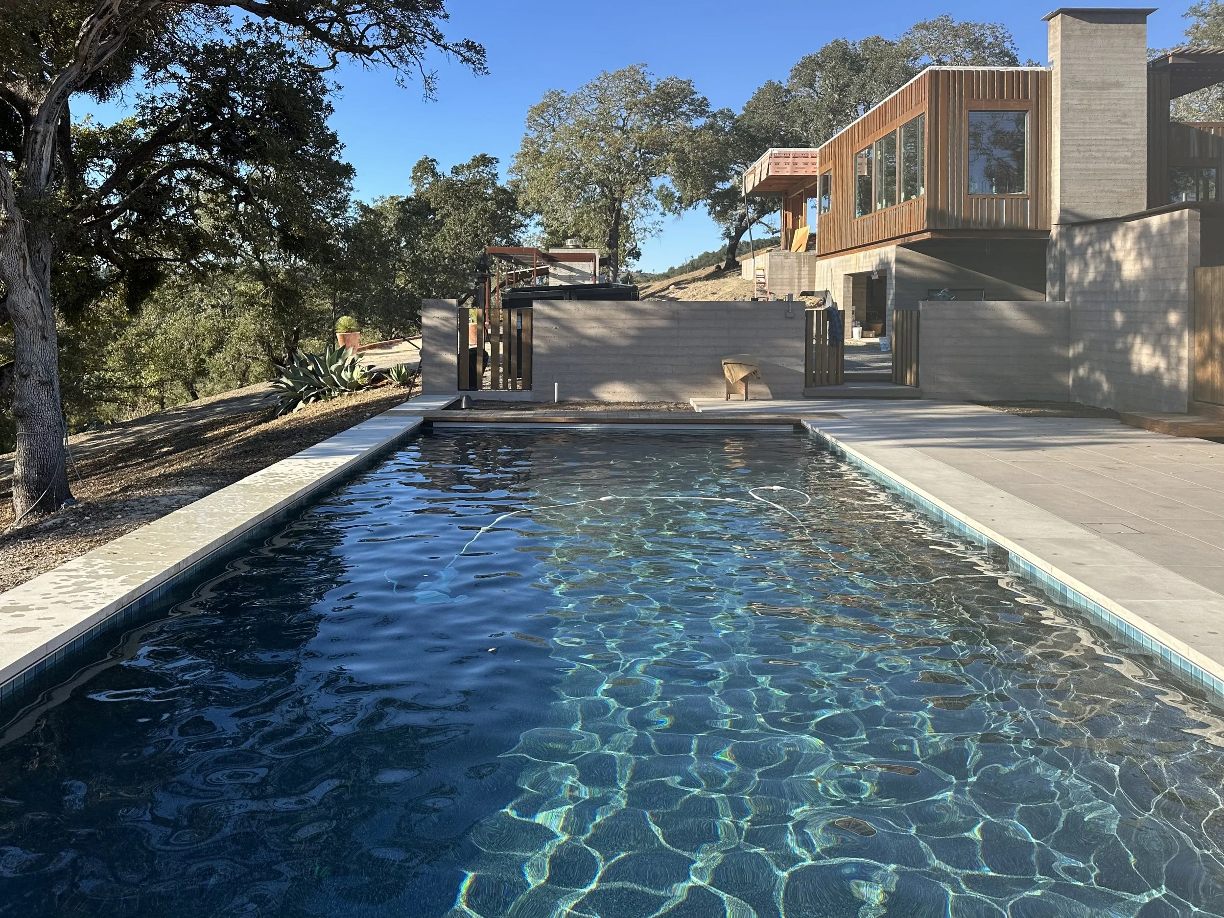 New home overlooking the pool.