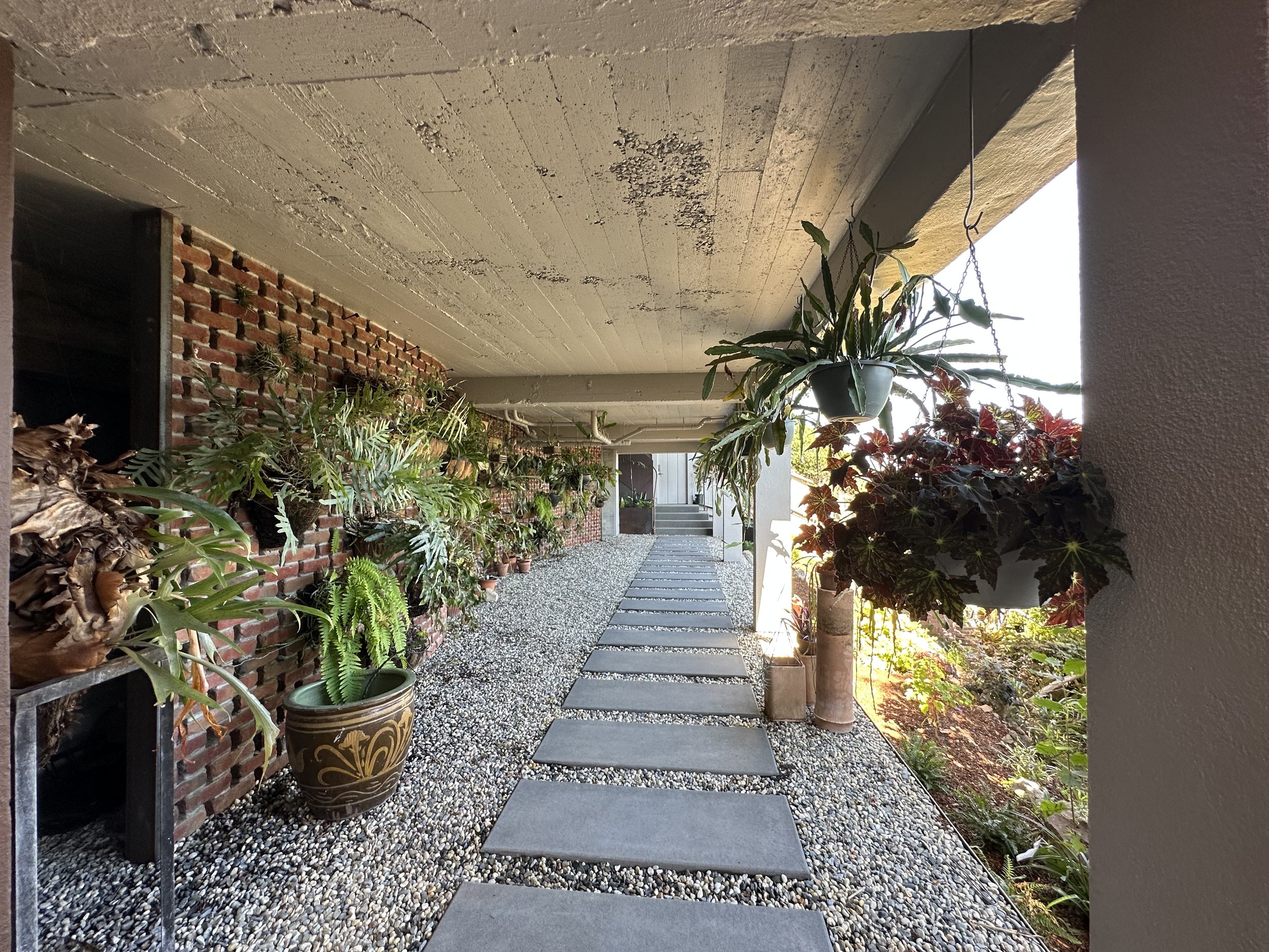 undulating brick living wall