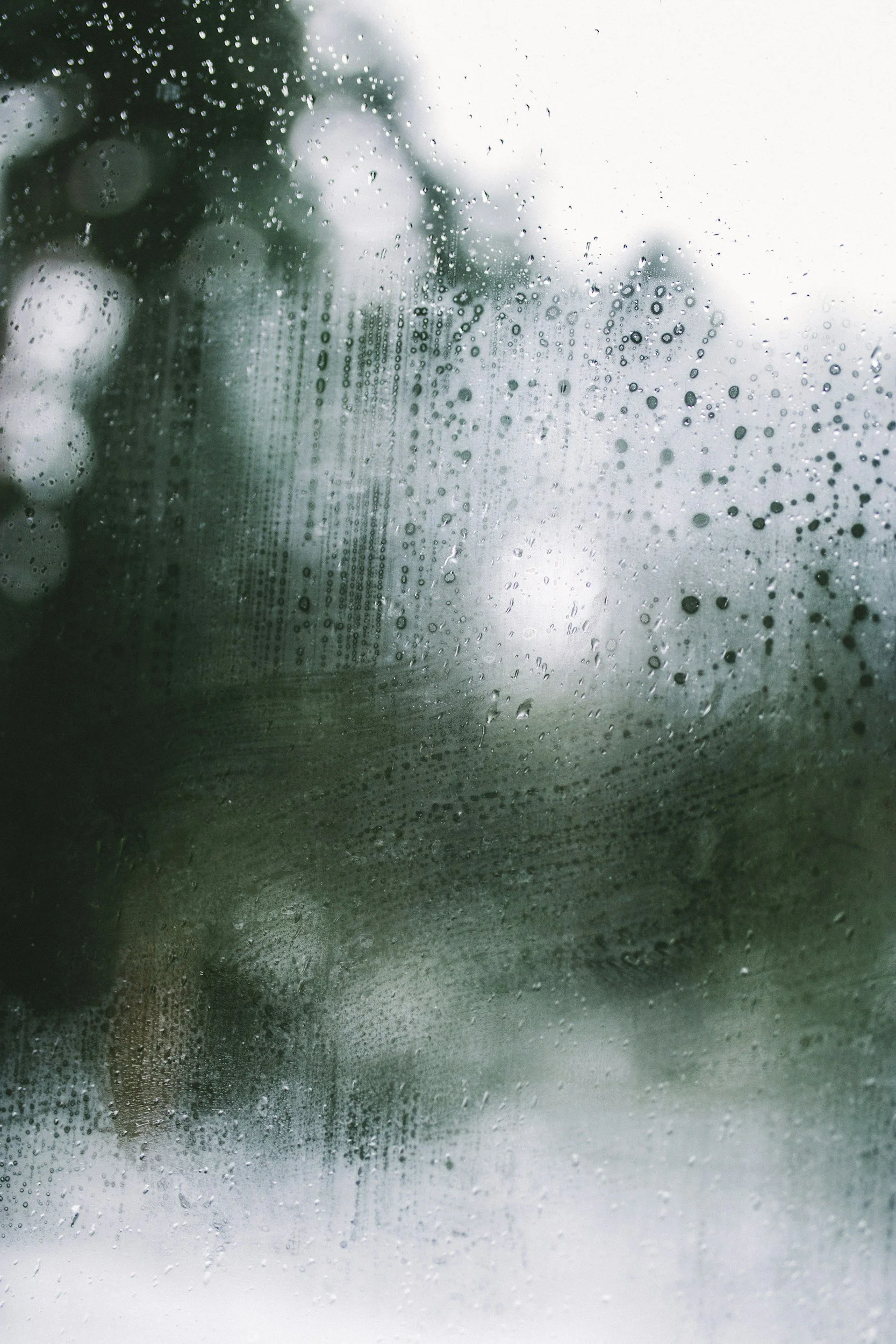 glass with raindrops