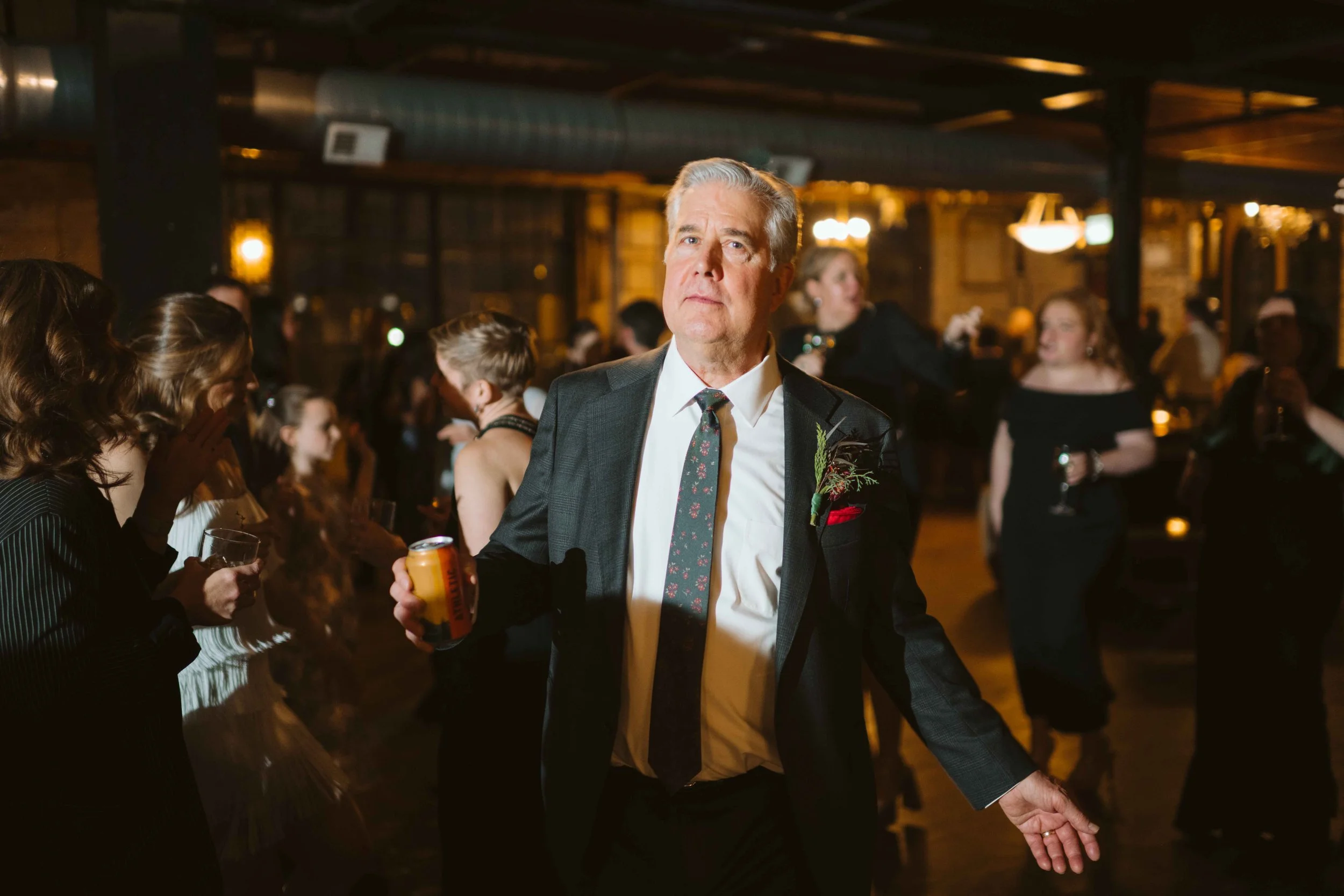 salvage one chicago il father of bride dancing during wedding reception