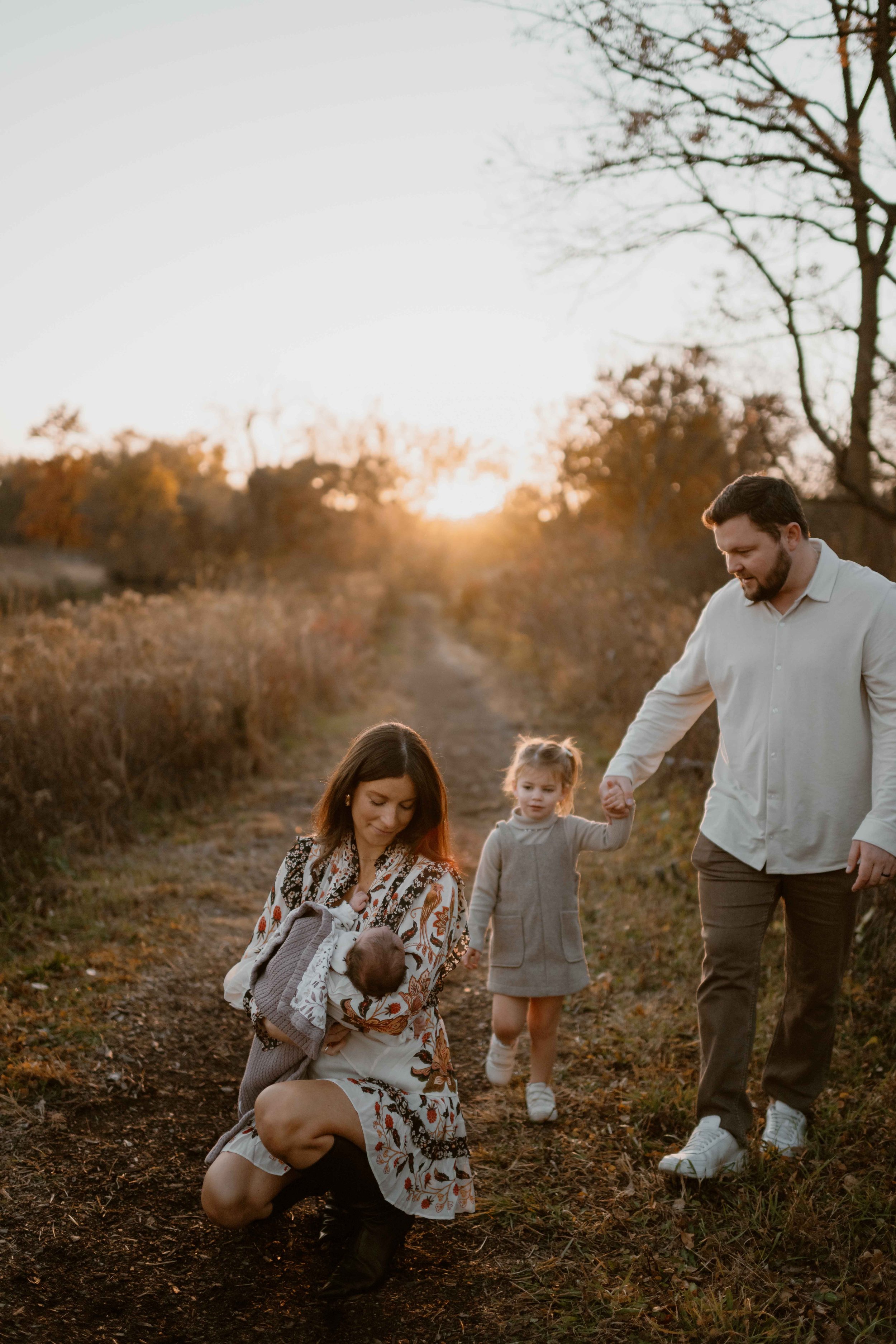 walking up to mama and new baby at Morton Arboretum Lisle IL 