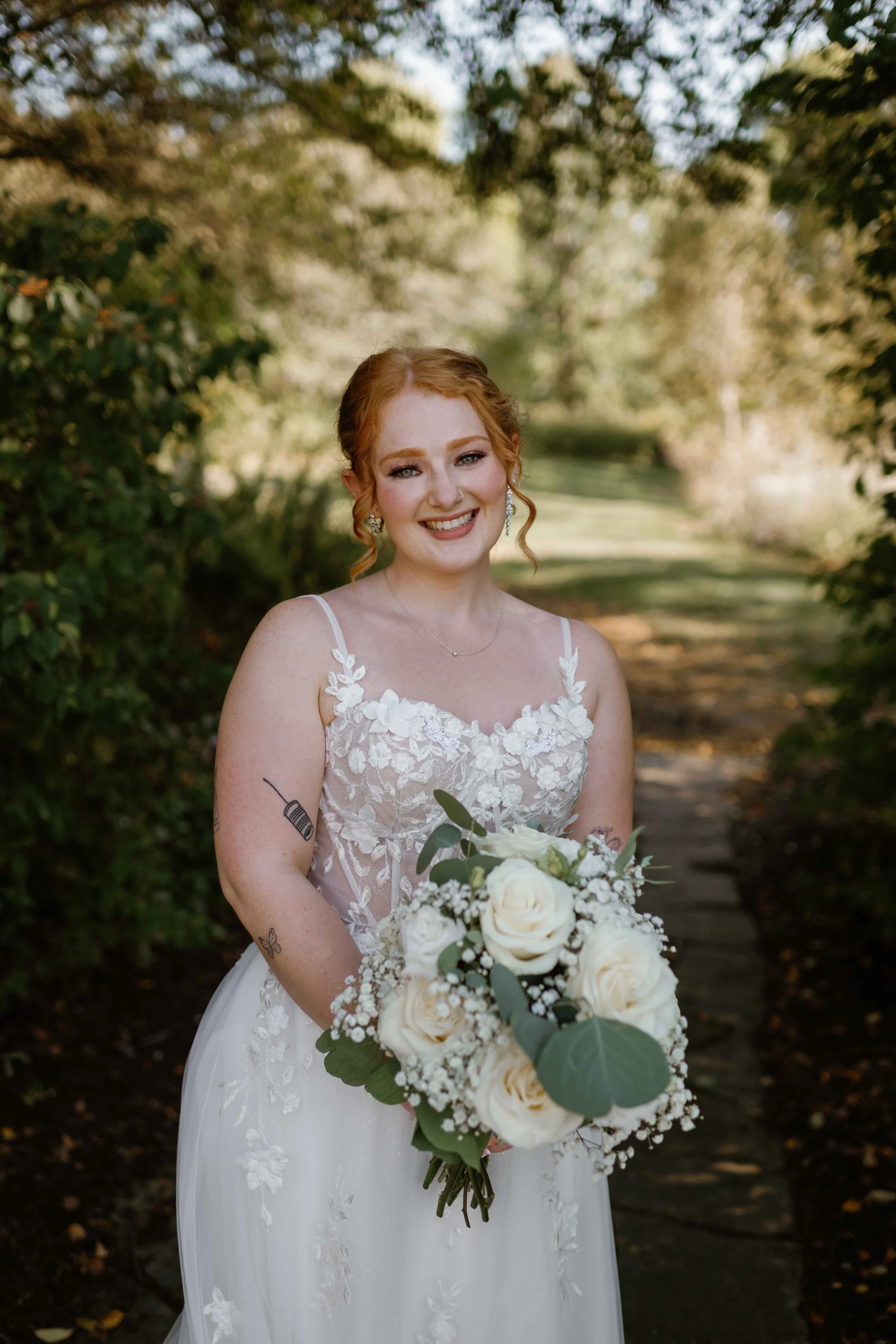 Red headed Bride outdoor portrait