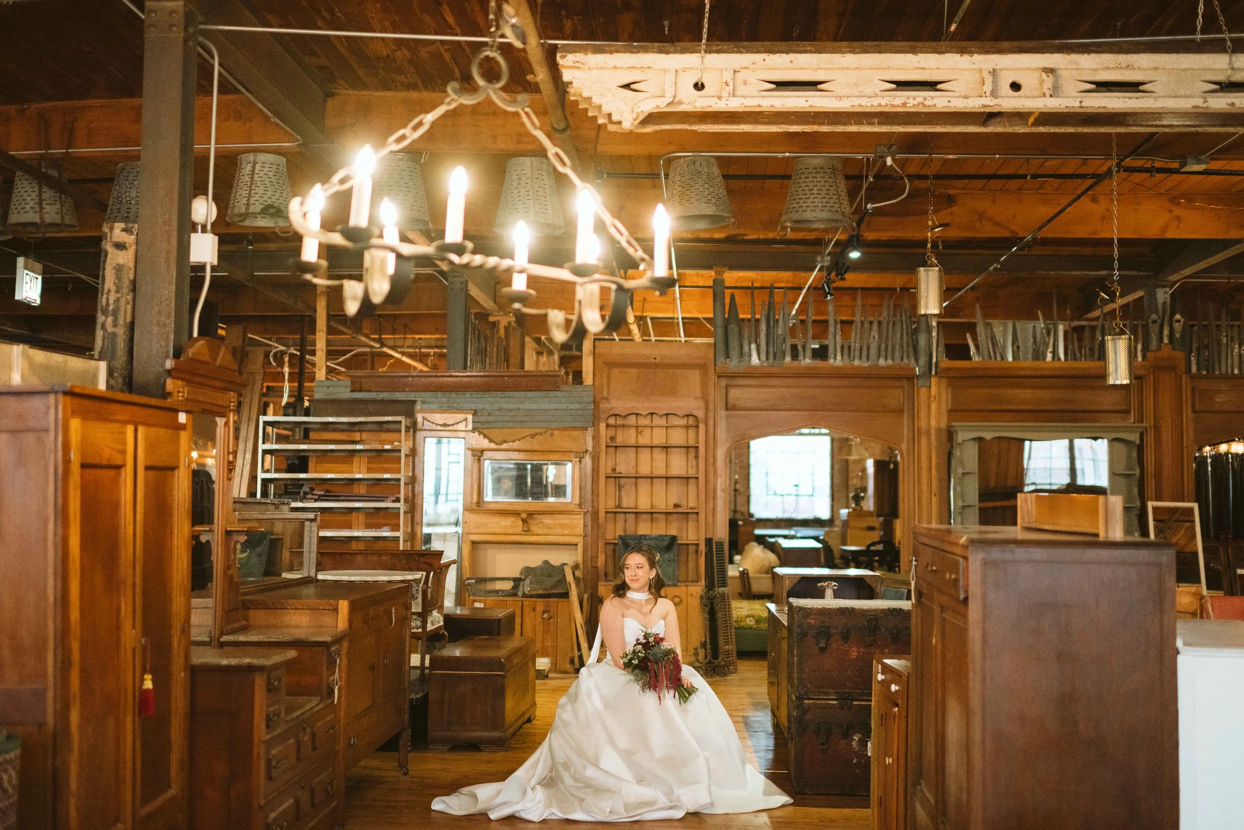 Bride portrait at Salvage One in Chicago