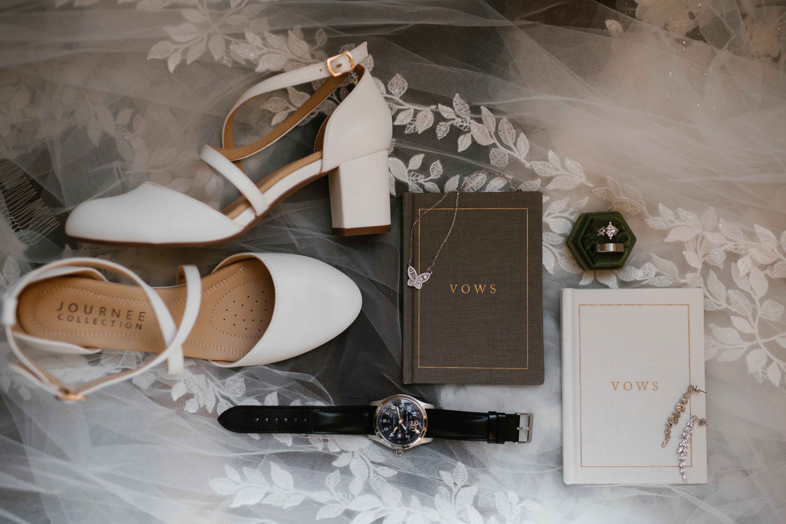 Wedding morning detail flat lay photo Libertyville IL