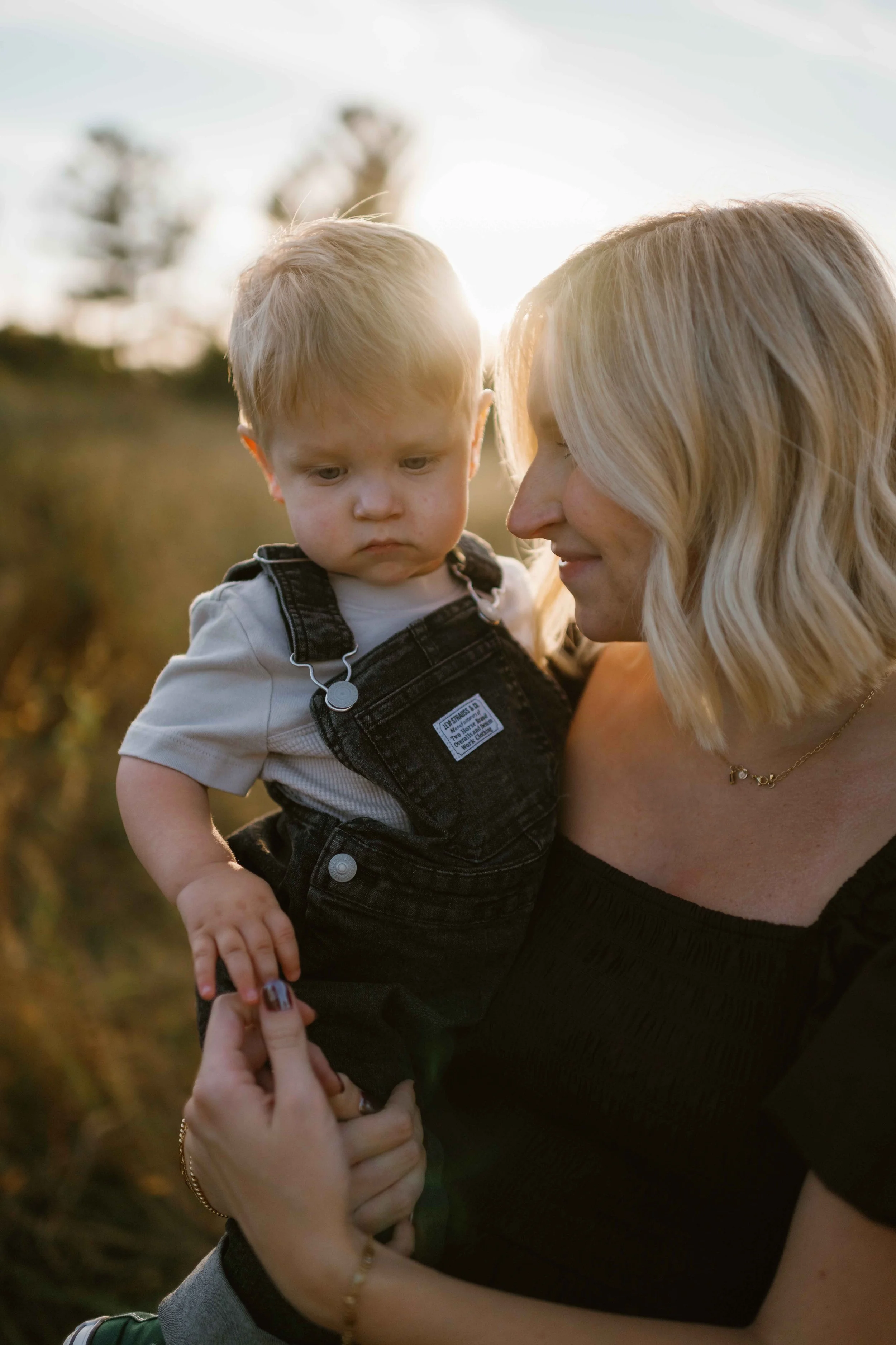 mother and son sunset at Blackwell Forest Preserve Wheaton 