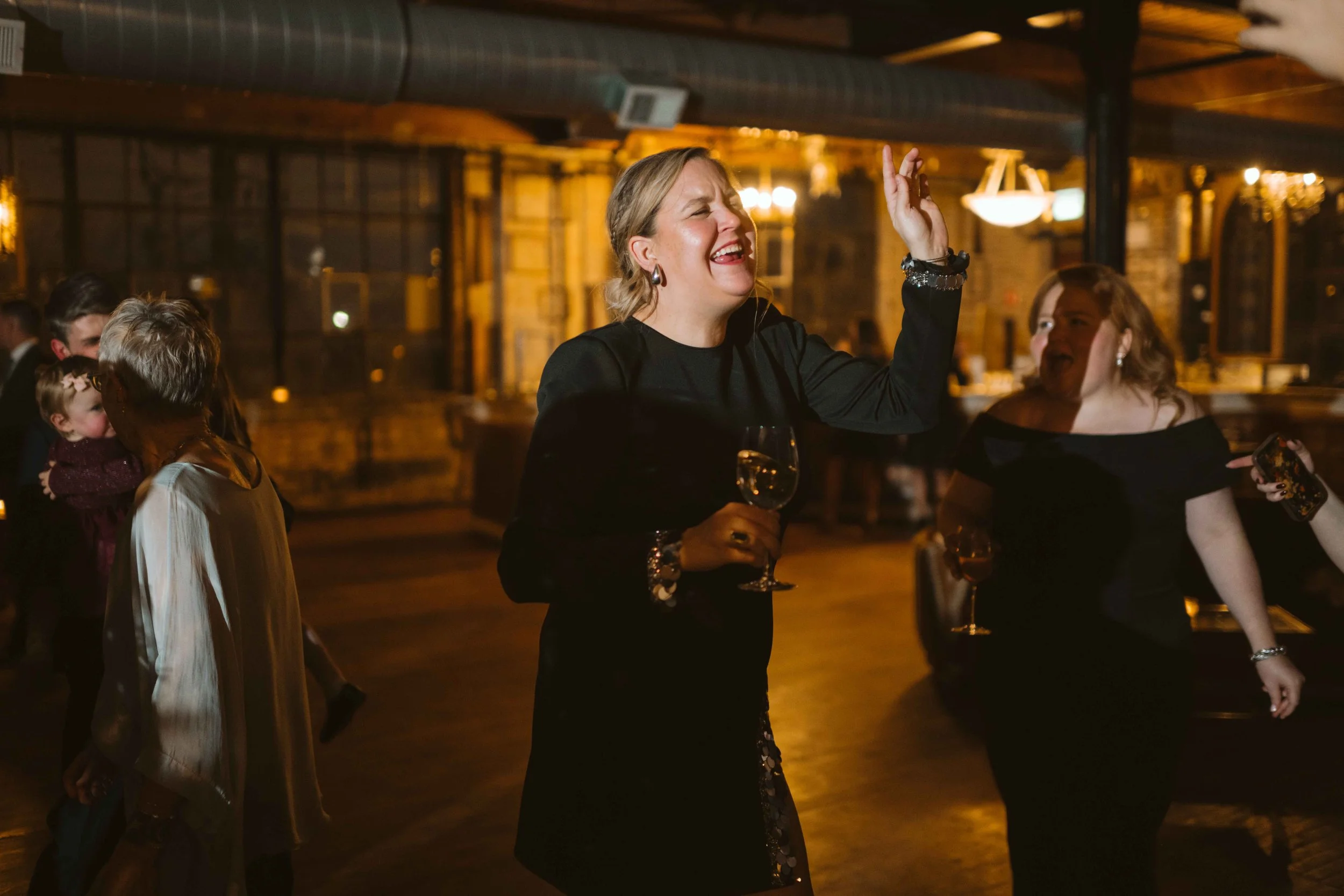 salvage one chicago wedding reception dancing photo