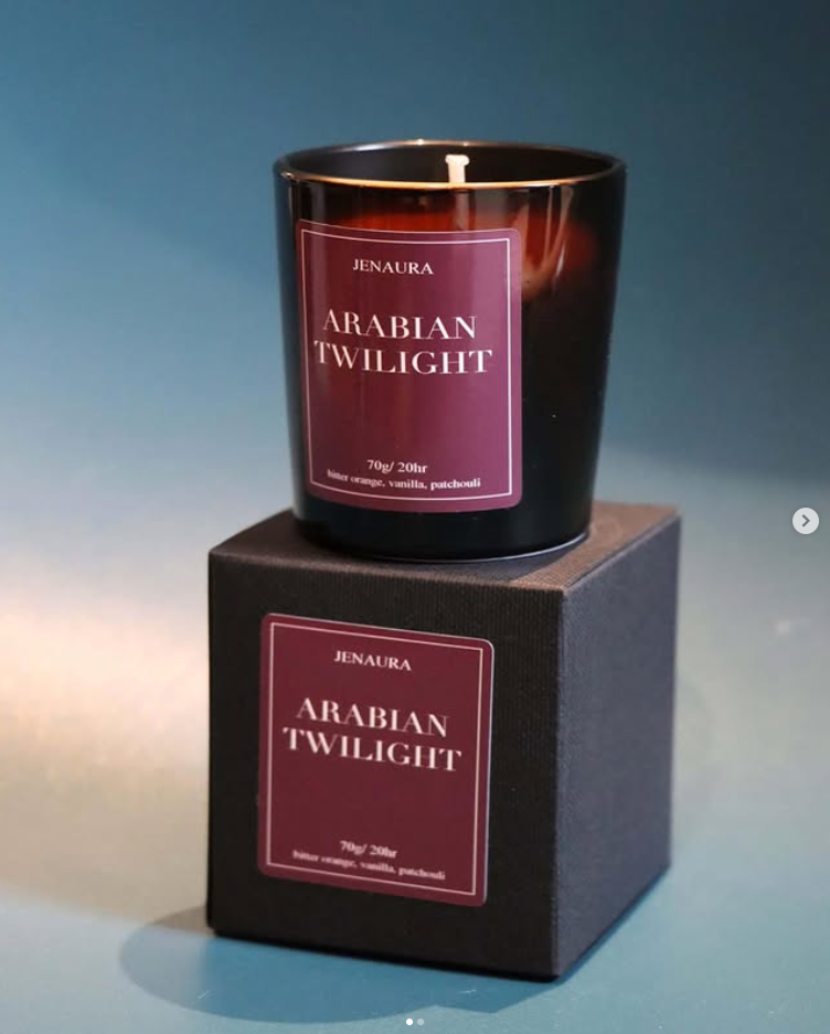 arabian twilight luxury scented candle with packaging small