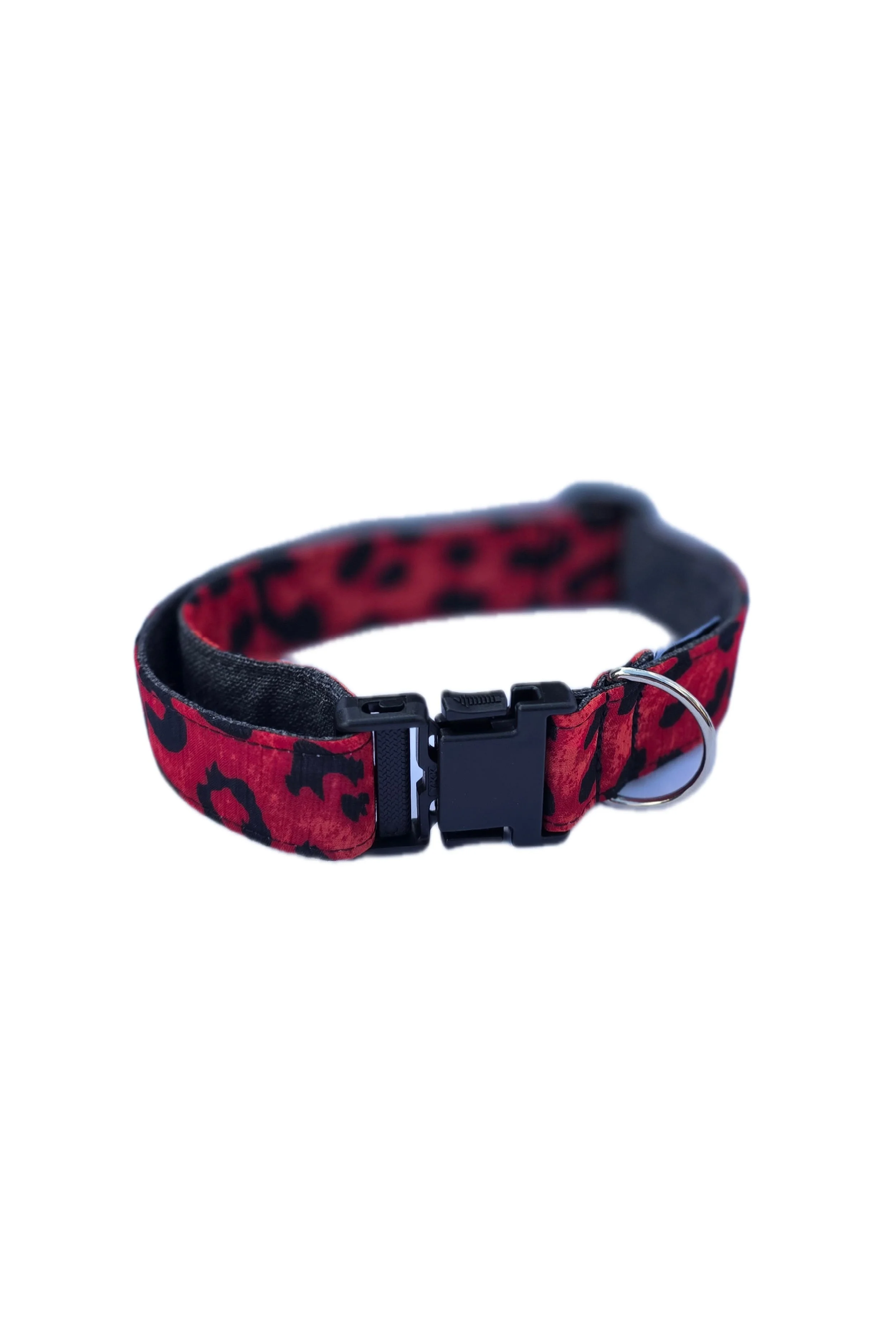 COLLAR PARA PERROS LEOPARDO ROJO