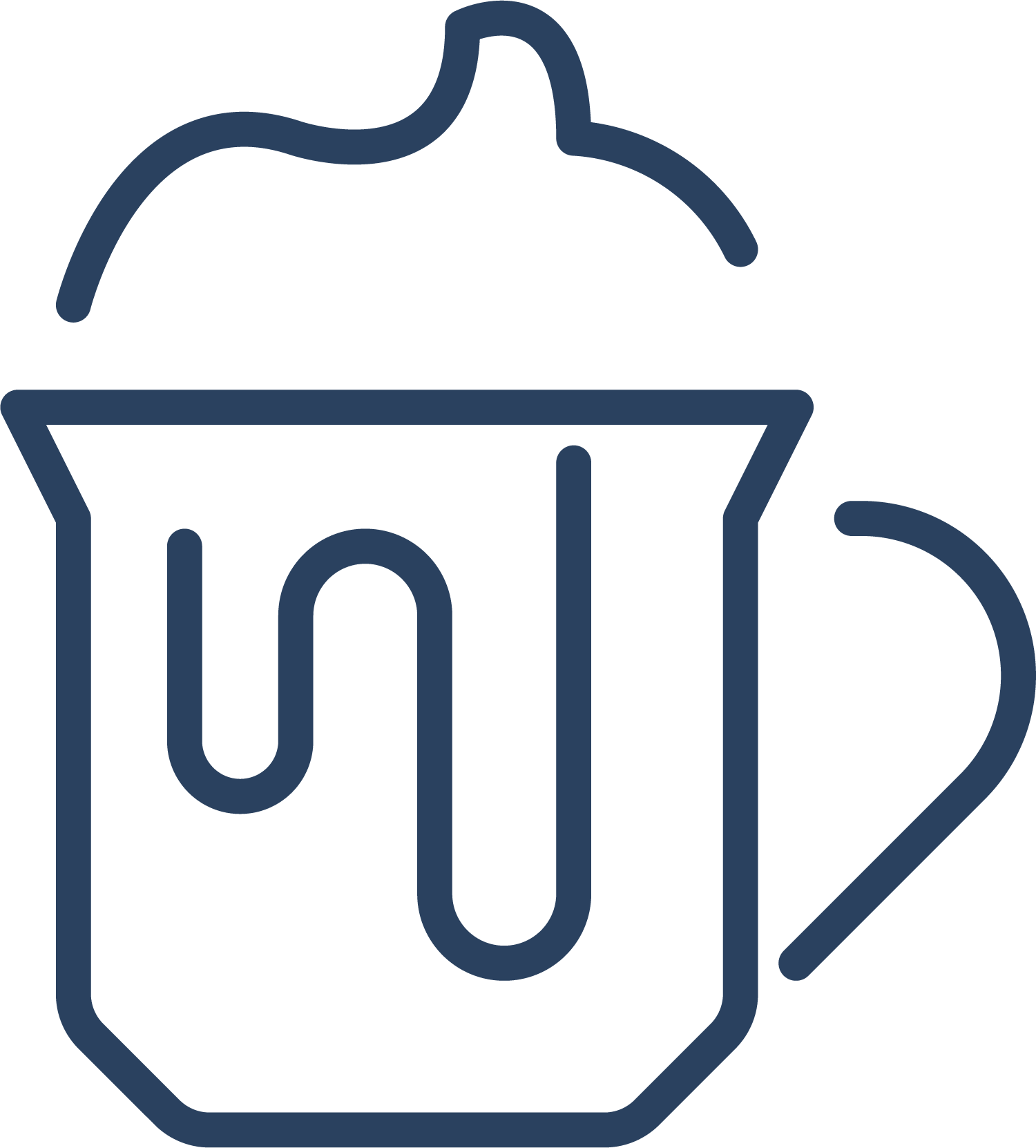 Line drawing of cold beer