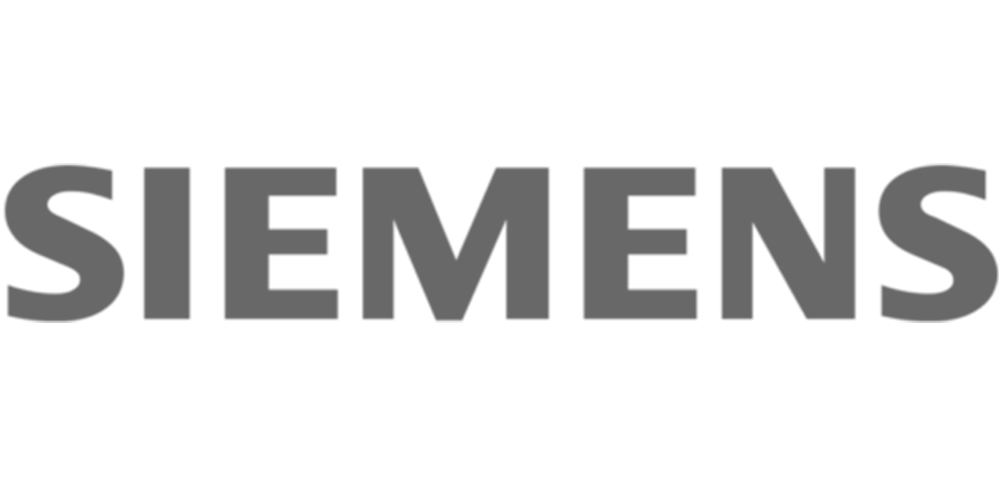 Das Bild zeigt das Siemens-Logo in schwarzer Schrift auf weißem Hintergrund.