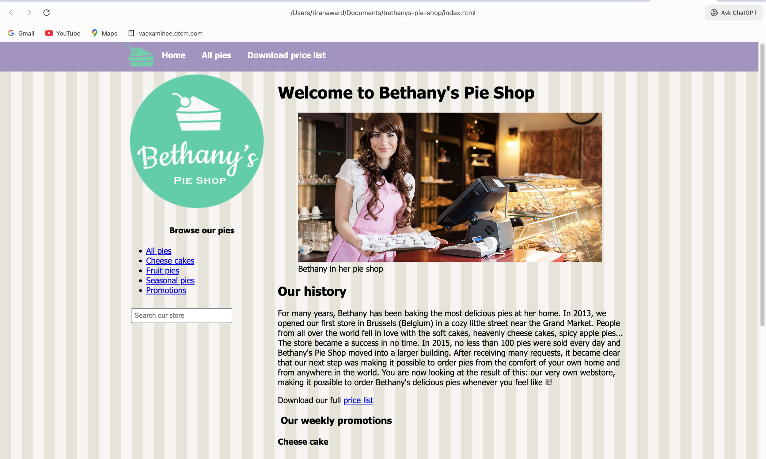 Bethany's Pie Shop
