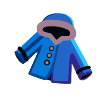Illustration of blue children's coat.