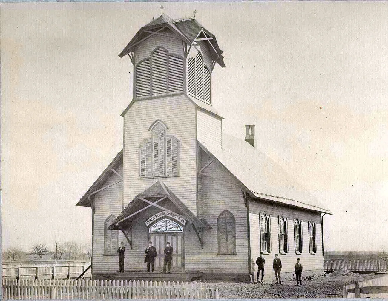 Historic photograph of Public School District No. 45, the one-room schoolhouse that is now the Ridgewood Historical Society & Museum, Ridgewood, NJ