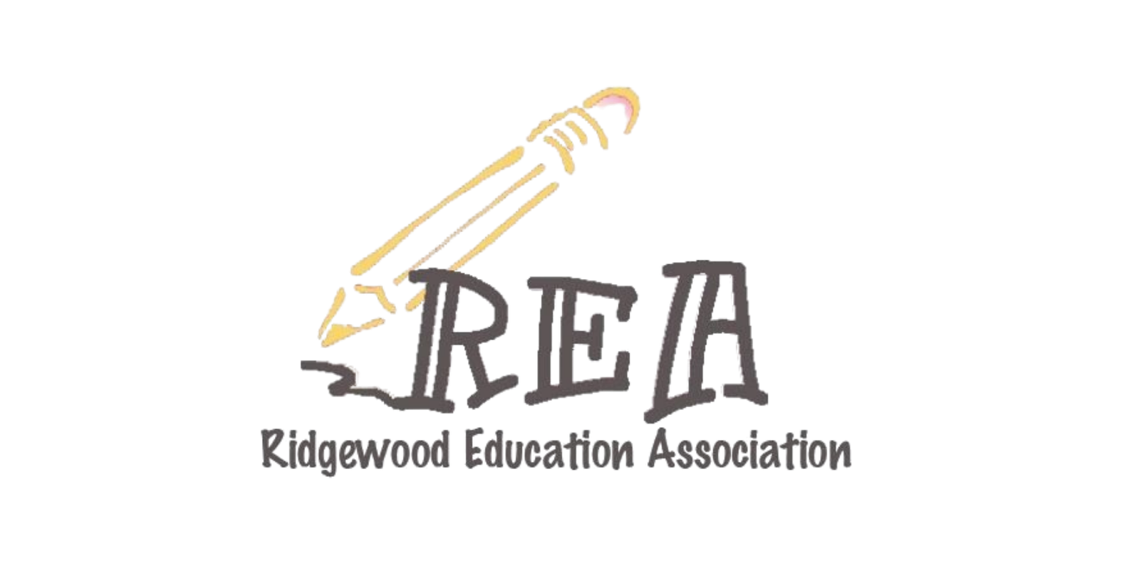 Ridgewood Education Association logo, featuring a pencil drawing the letters REA