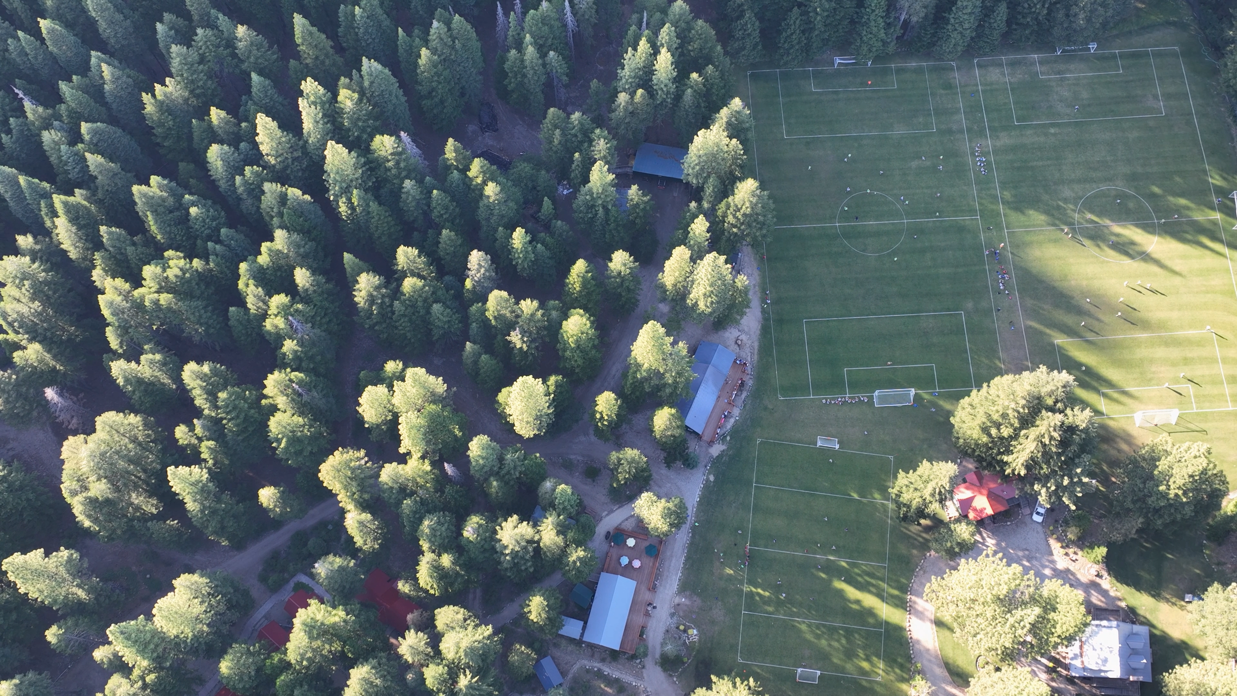 Aerial view of grounds at Two Rivers event venue