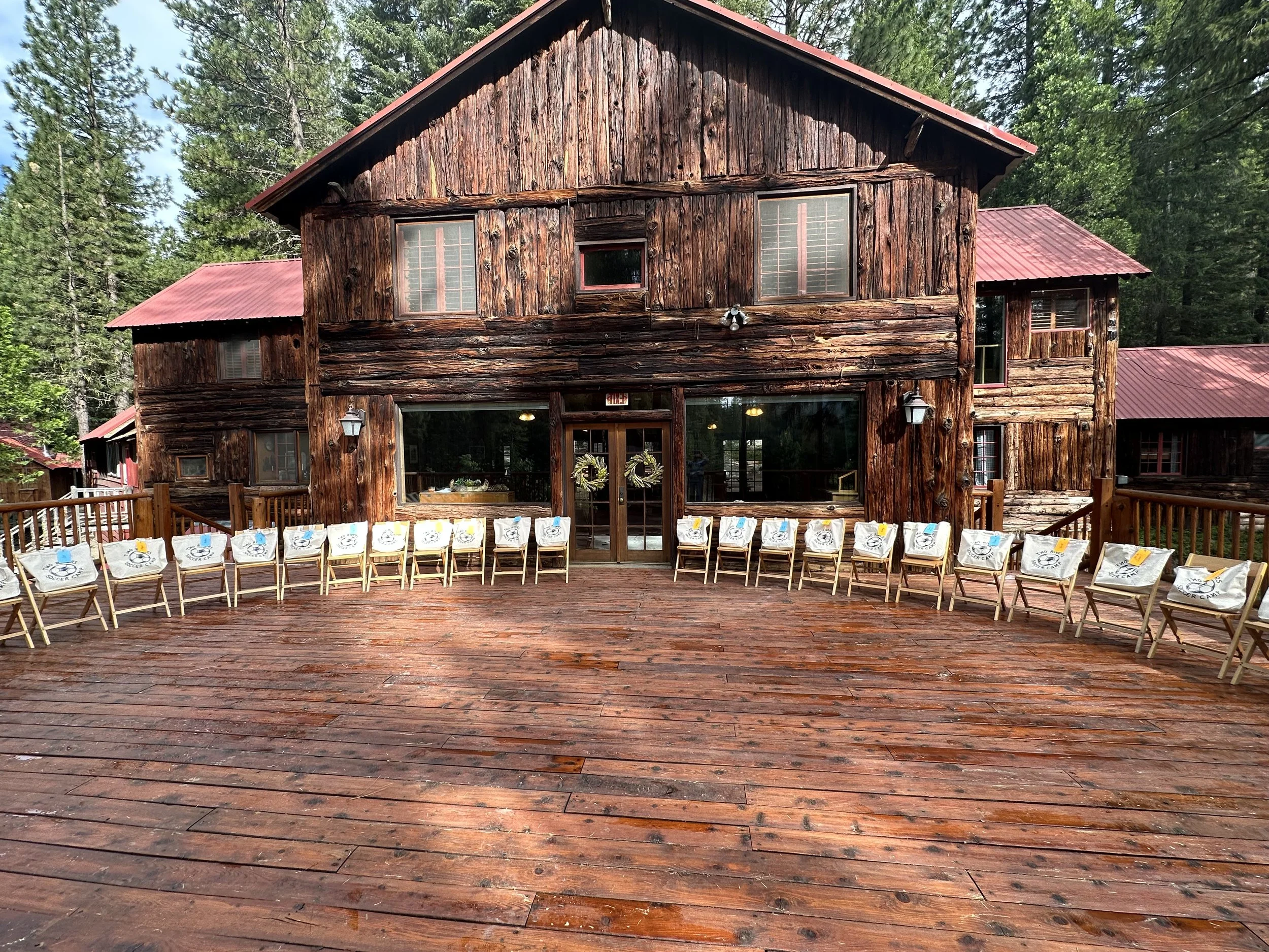 Team gathering outdoors at retreat location in Northern California