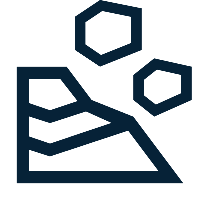 Rock and gold shape icon
